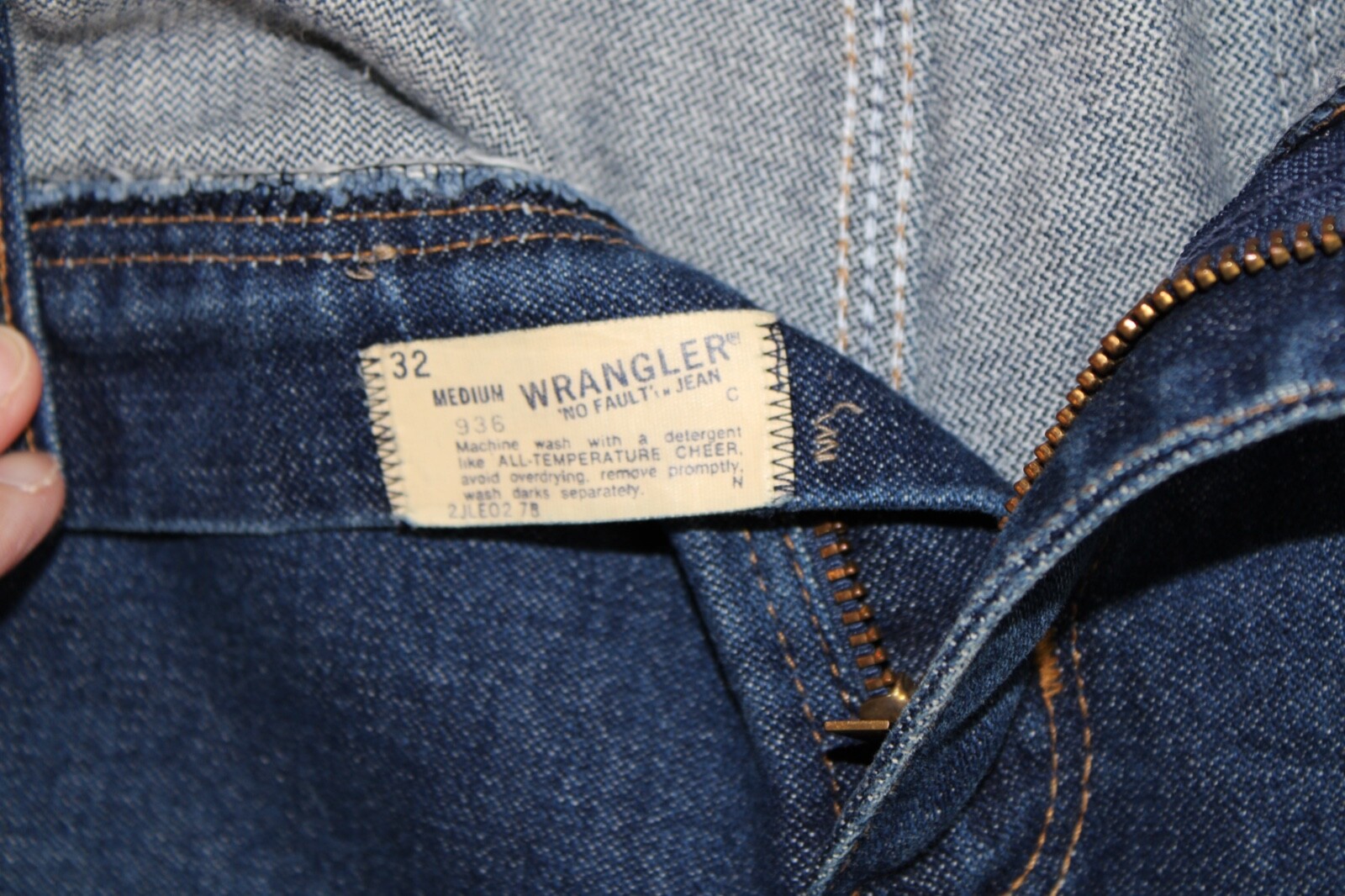VTG 70s-80s Wrangler No Fault Jeans 936 Straight Leg Dark Wash W-30″Inseam 28.5″
