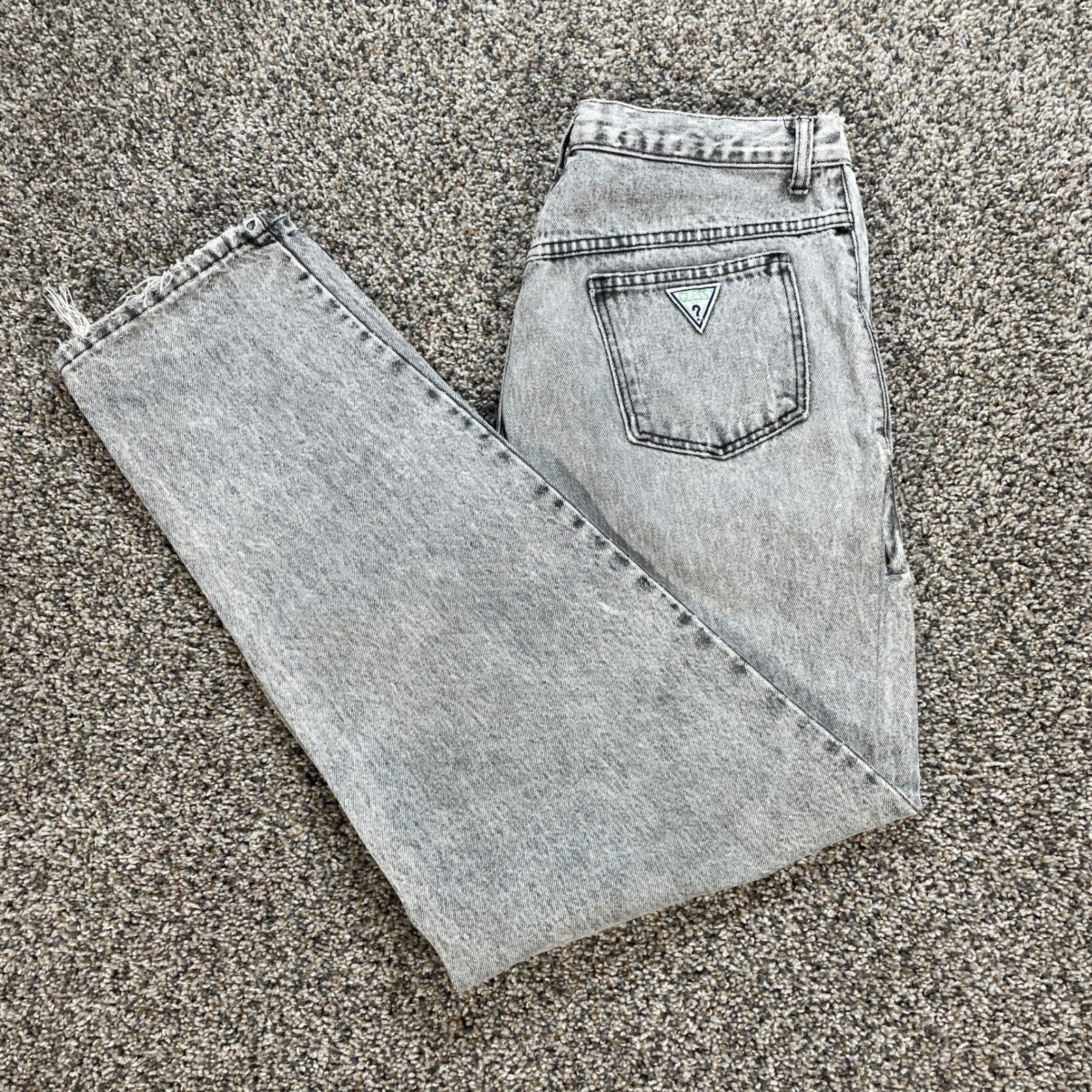 Vintage Georges Marciano for Guess Womens 32×33 Acid Wash Grey Tapered Jeans USA