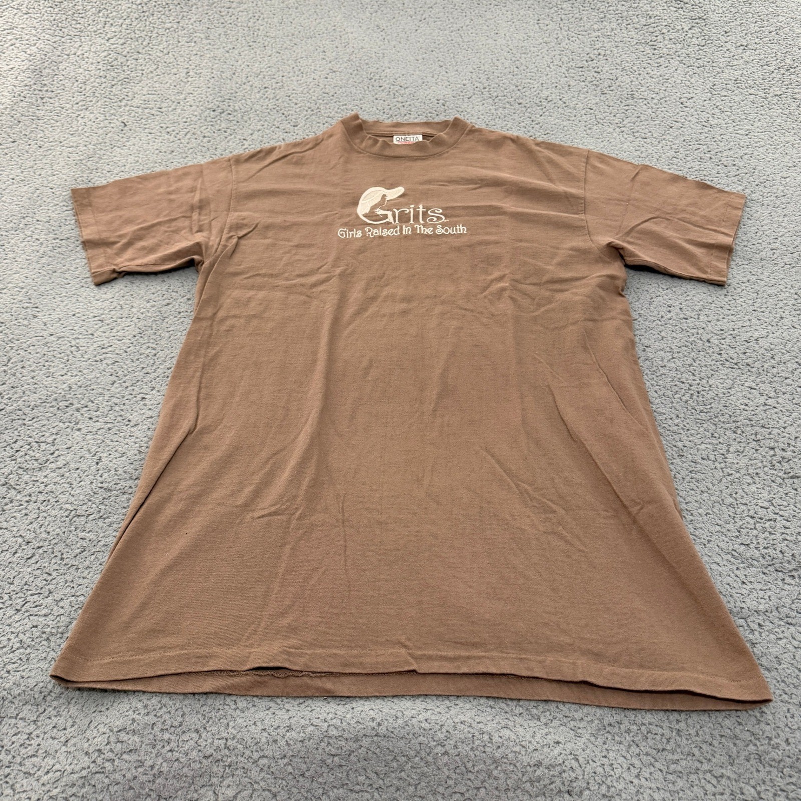 VTG Grits Girls Raised In The South Brown T-Shirt Adult Large USA Single Stitch
