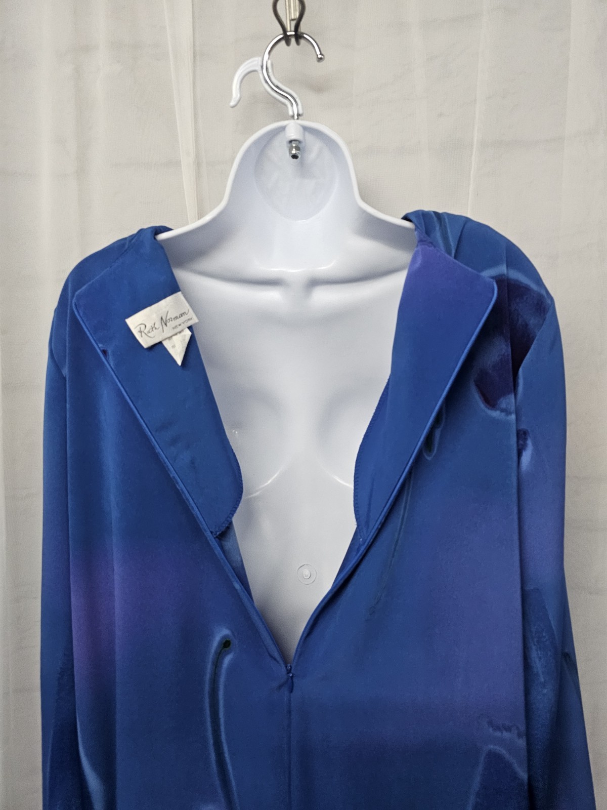 Vintage Ruth Norman Dress Blue Grunge Shift Retro L