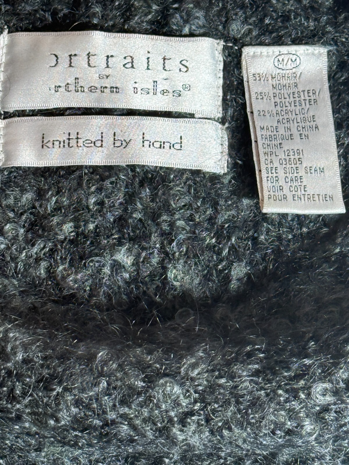 Vintage Portraits By Northern Isles Women Hand Made Mohair Blend Vest Size M/M