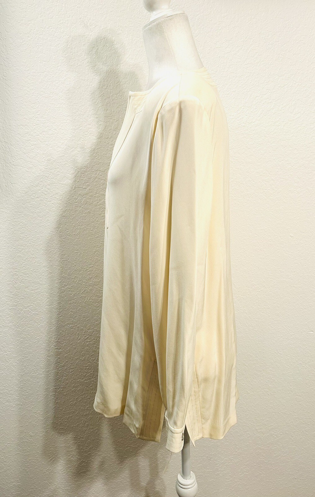 Vtg 90’s NWT Saks Fifth Avenue Ivory 100% Silk Tunic Top Wm Md Real Clothes Line