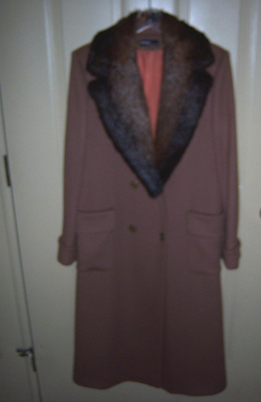 VTG HTF BEAUTIFUL ESTATE BENARD SIZE 10 BROWN HEAVY WOOL COAT BEAVER COLLAR 60’S