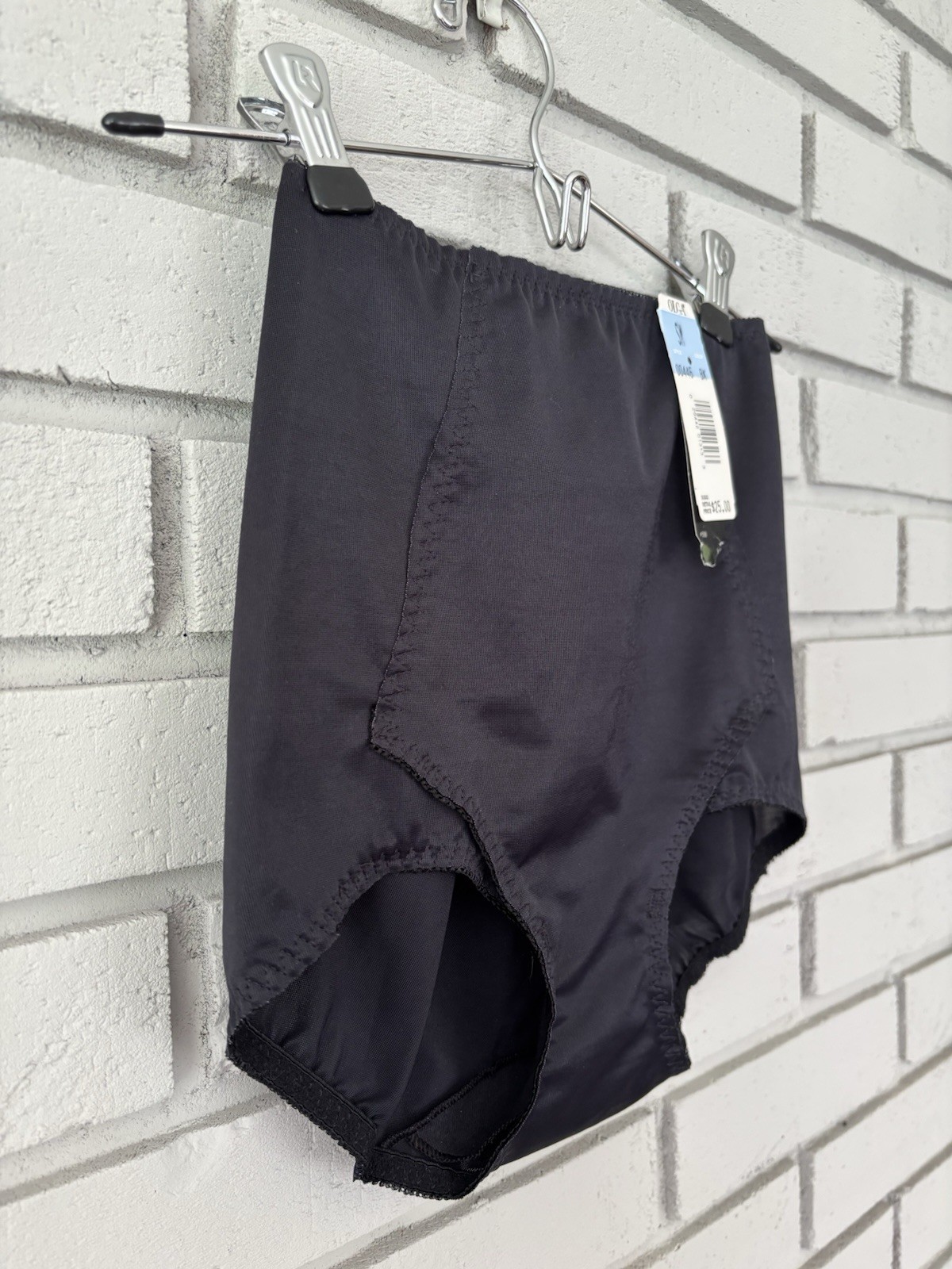Vintage Olga Wonderwear Tummy Slim Black Satin Brief Style 446 Size Small NWT