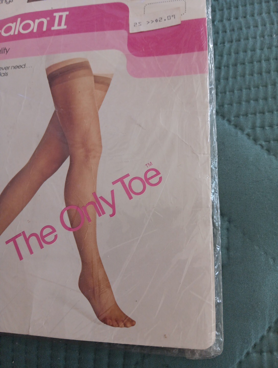 Hug Alon 2 Medium Long Sandstone Thi Top Stockings Vtg Sears Original Tags