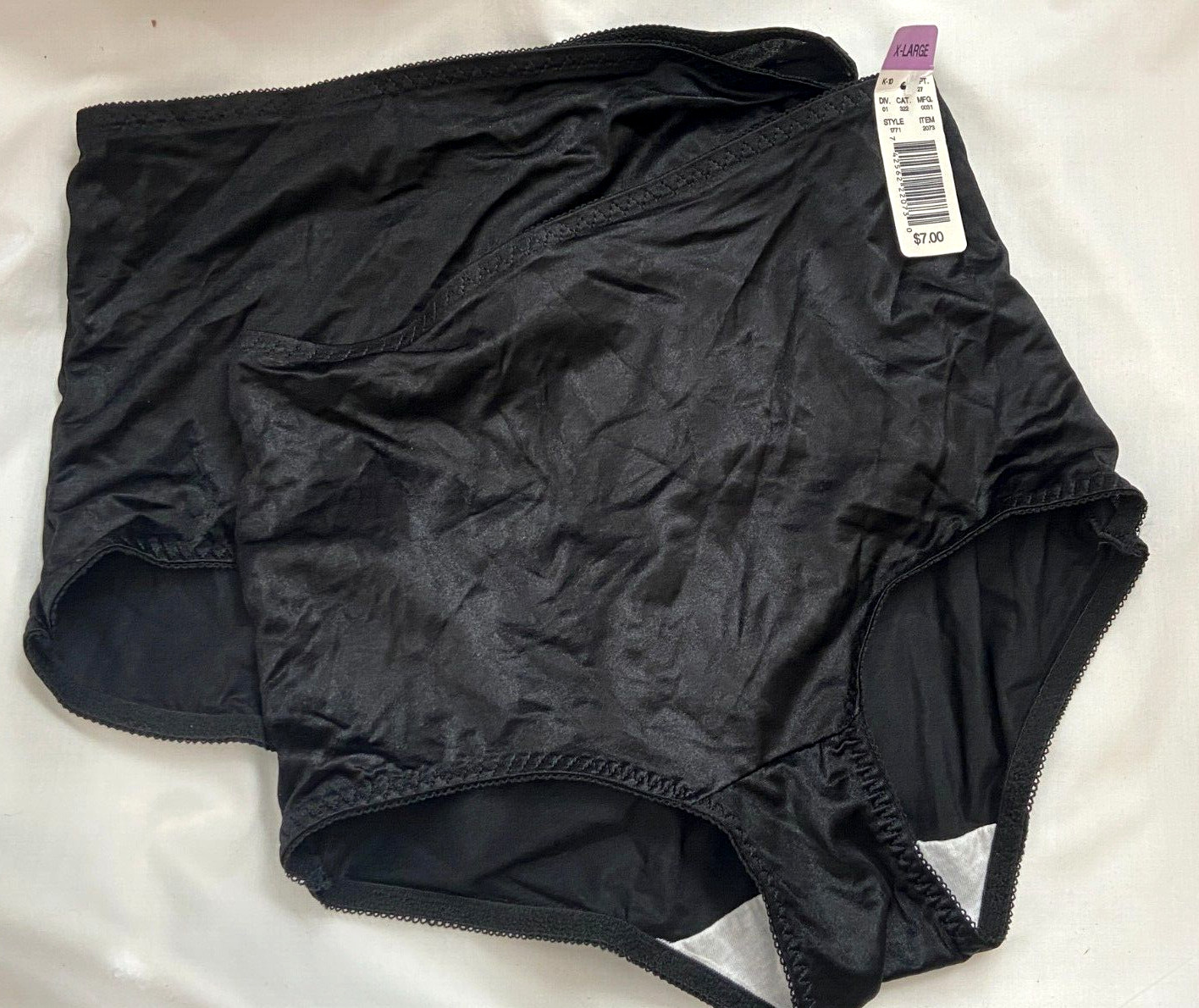 Vintage NWT Whisper Soft 2 Pairs of Panties in Black Second Skin Satin sz XL