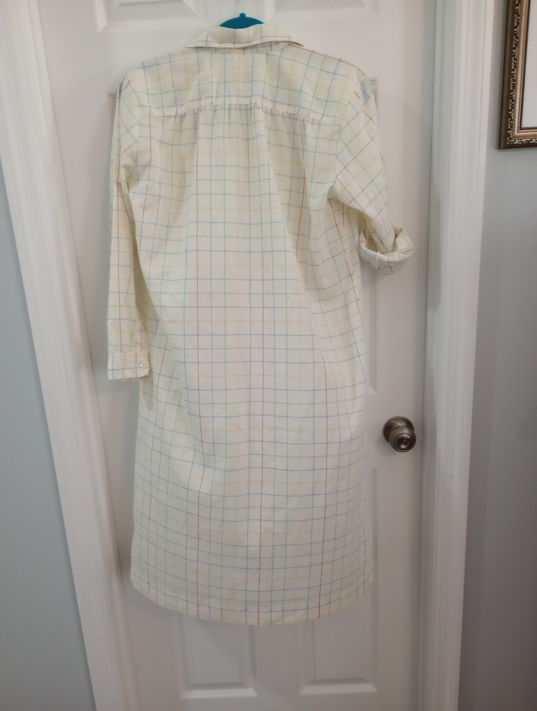 Vintage 80s Shirtmaker By Dunloggin Window pain Colorfully Patterned Dress, Size