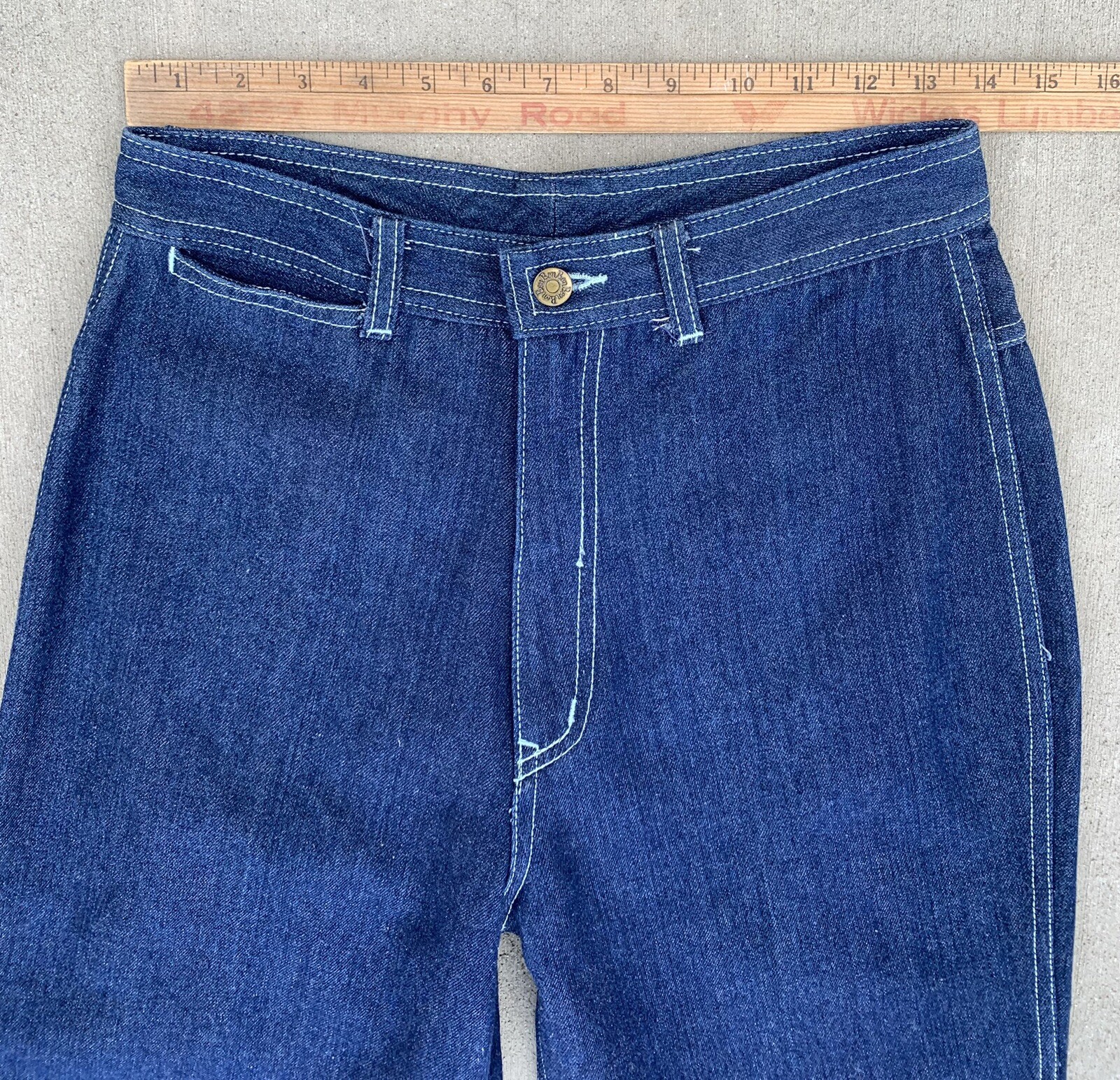 vintage Bon Bon jeans floral embroidered pockets 70s 80s size 15 29 inch waist
