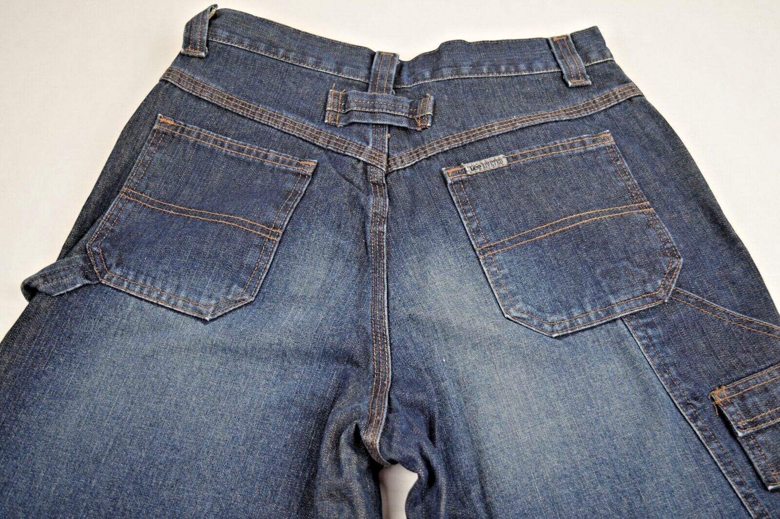 Vintage Jeans Lee Riveted W30 L28 90s Blue Painter Style Relaxed Fit Made USA