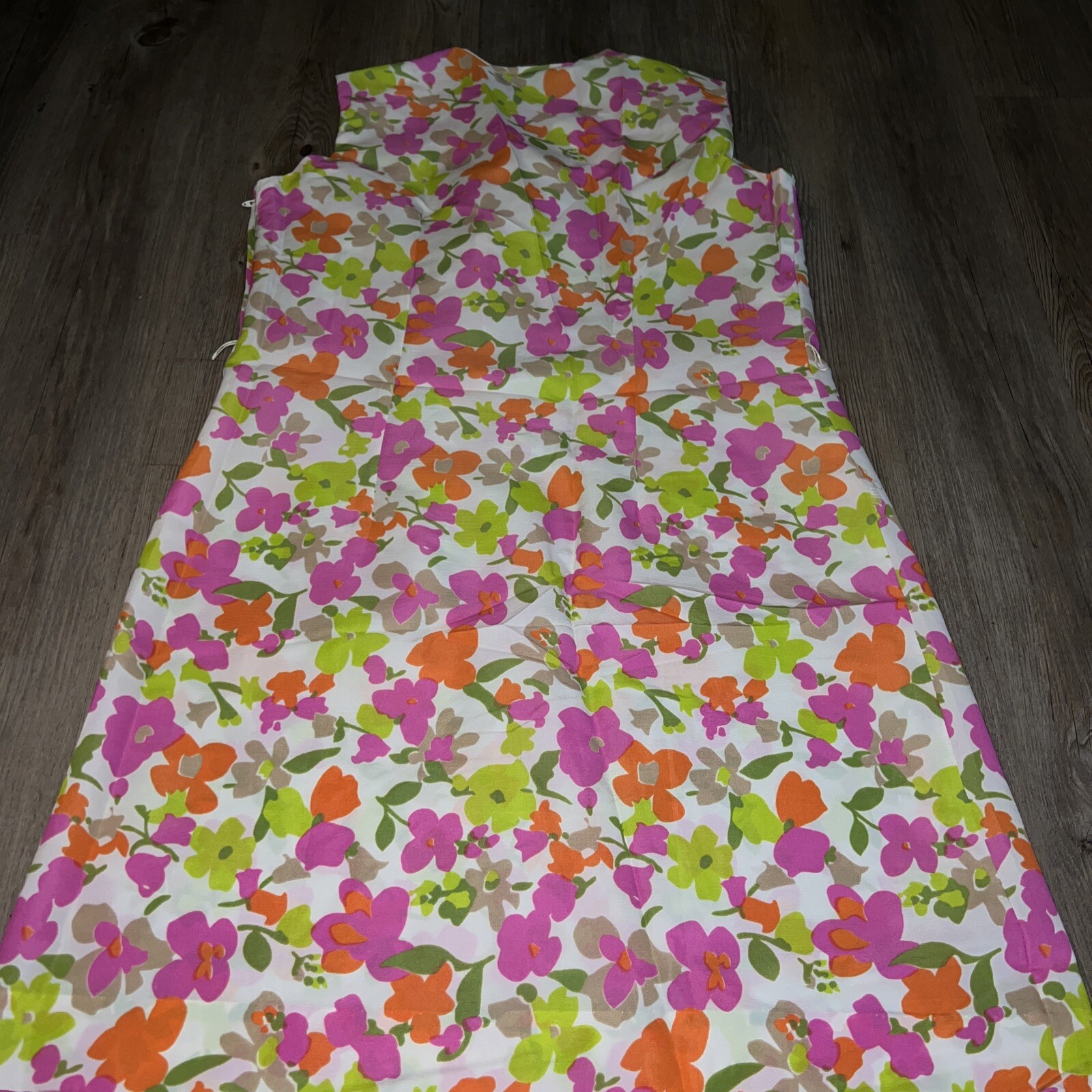 Vintage 1960s Dress Flower Power Neon Floral Mod Go Go Mini 60s Hippie Mint Cond