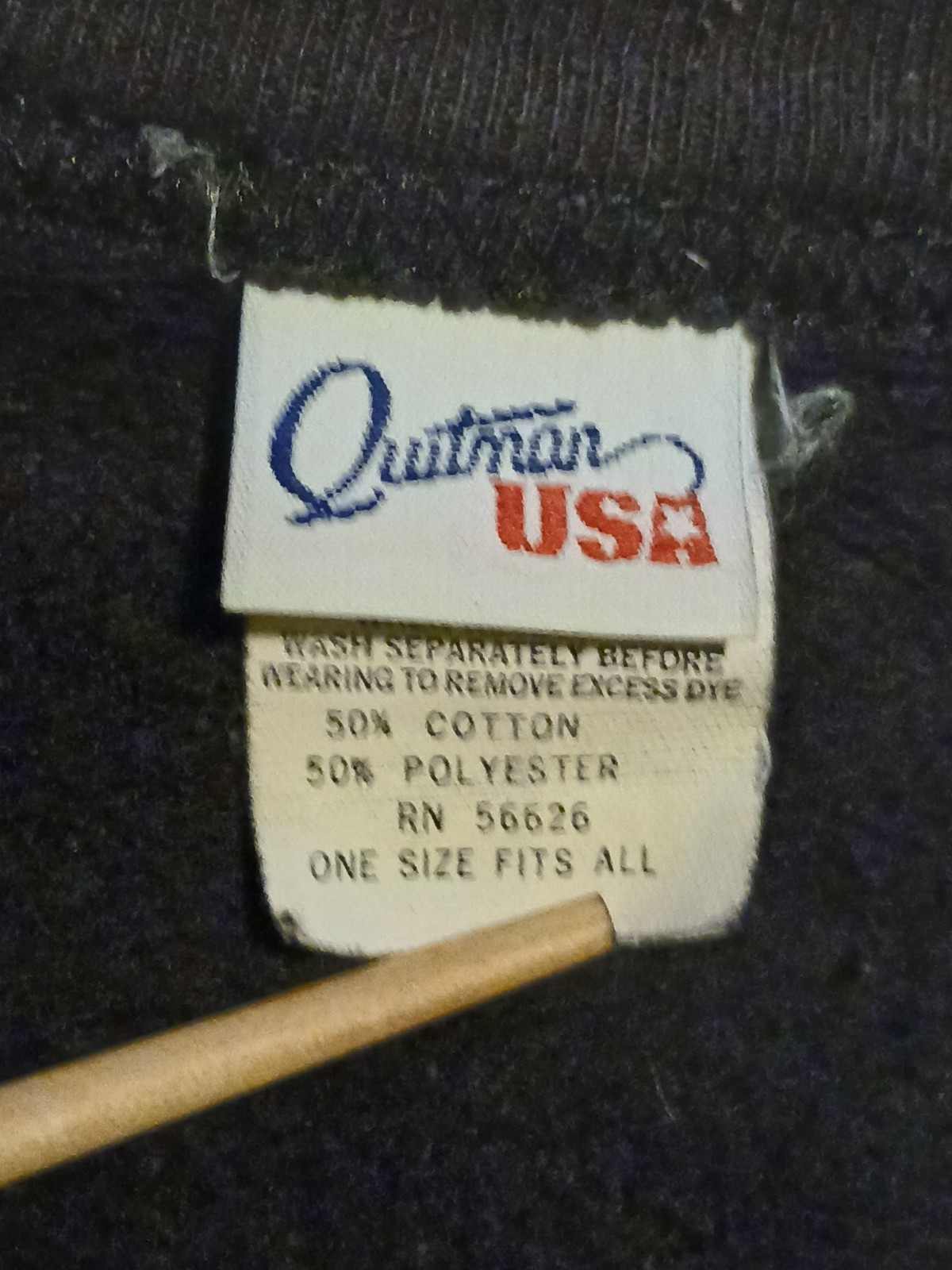 Vtg Quitman USA Sweatshirt Black Painted Applique Sunflower Corn Art One Size