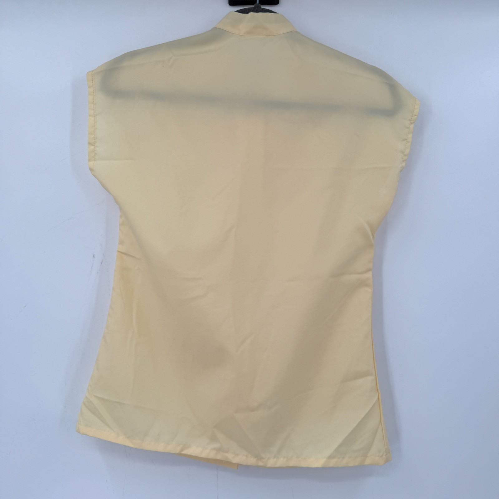 VTG JCPenney Womans Pussybow Blouse Size 8 Yellow Office Preppy Career Romantic