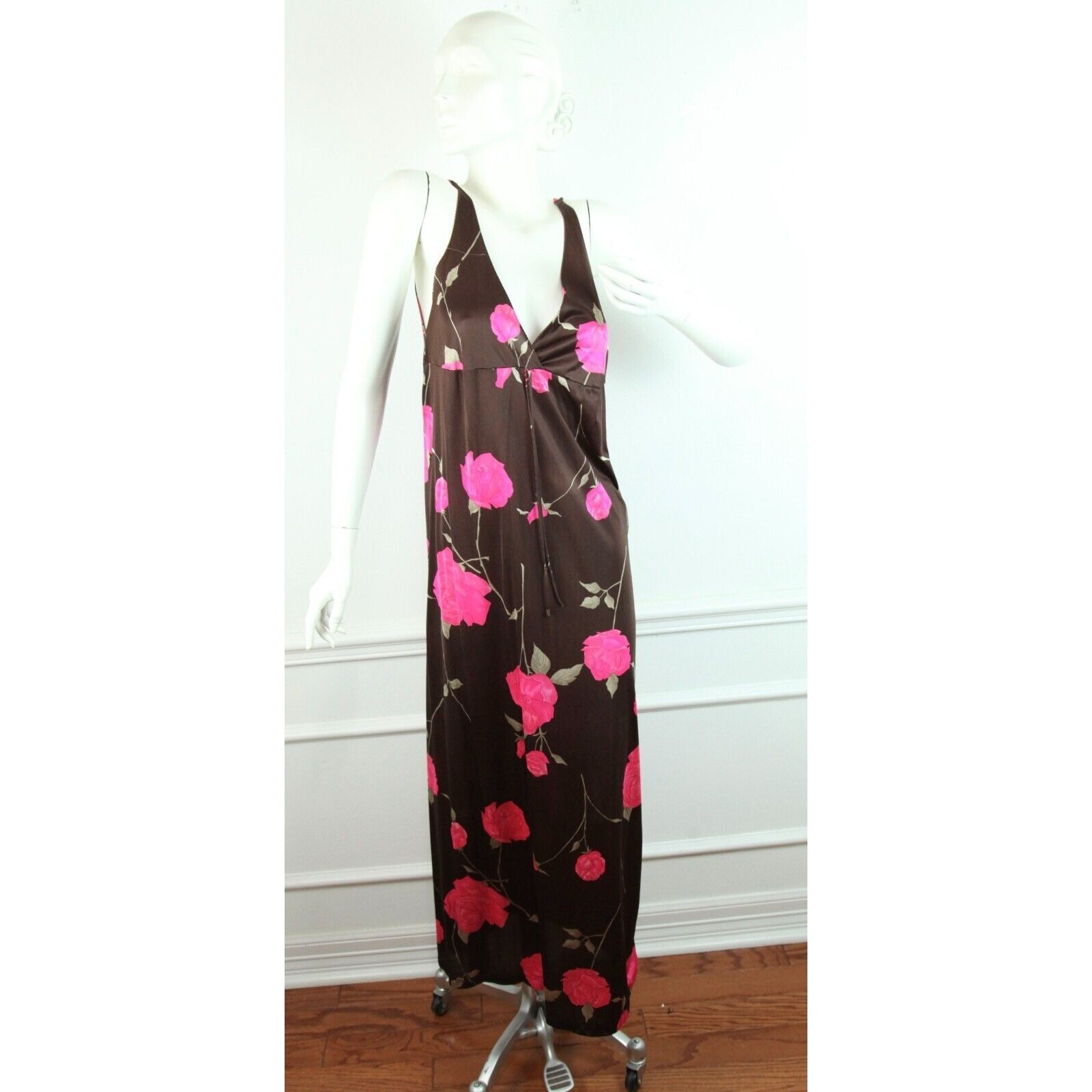 Vintage Peignoir Floral Robe Gown XS S Coquette Feminine 60s Glam Hollywood FLAW