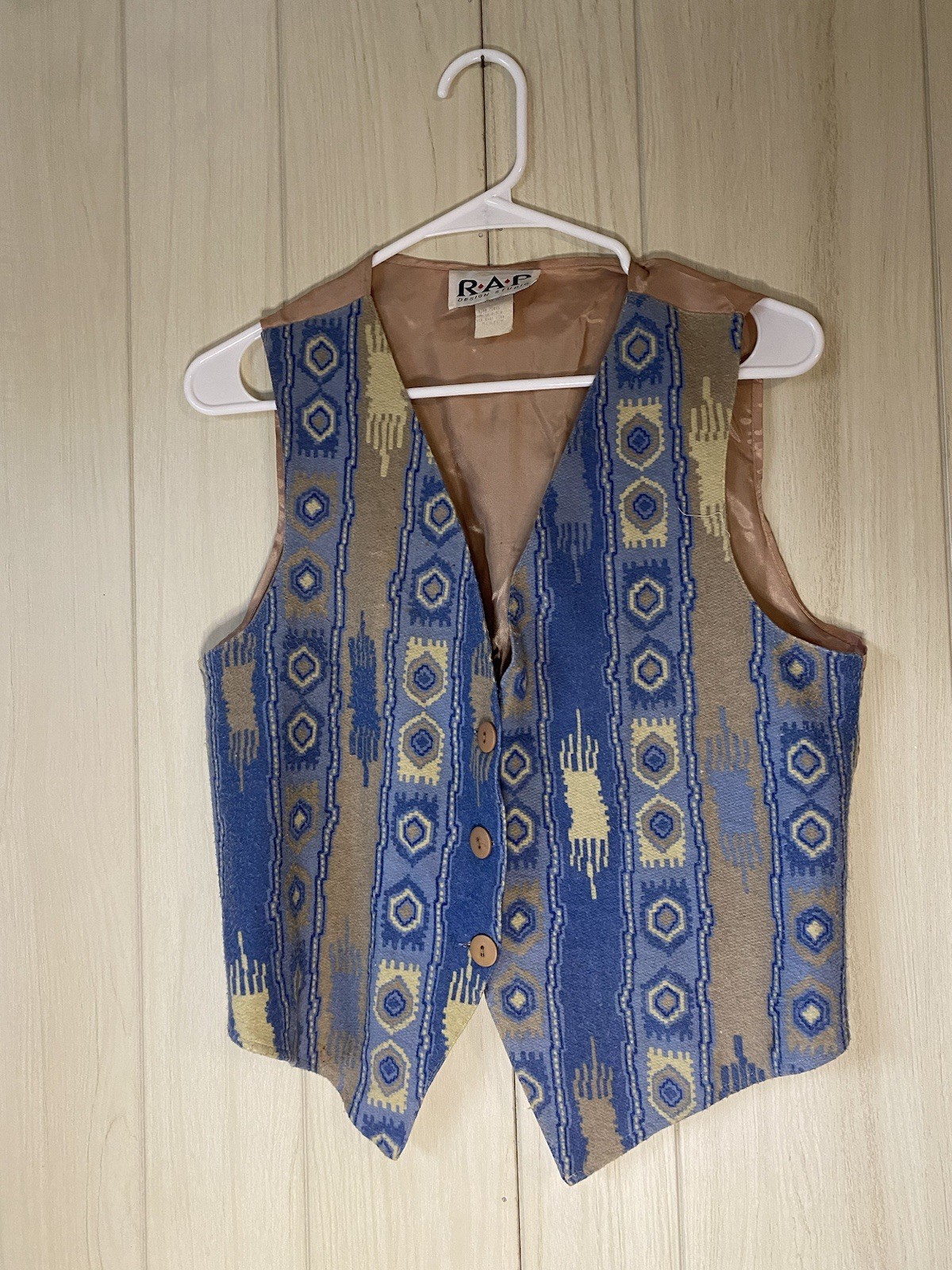 Vintage RAP Design Studio Patterened Vest