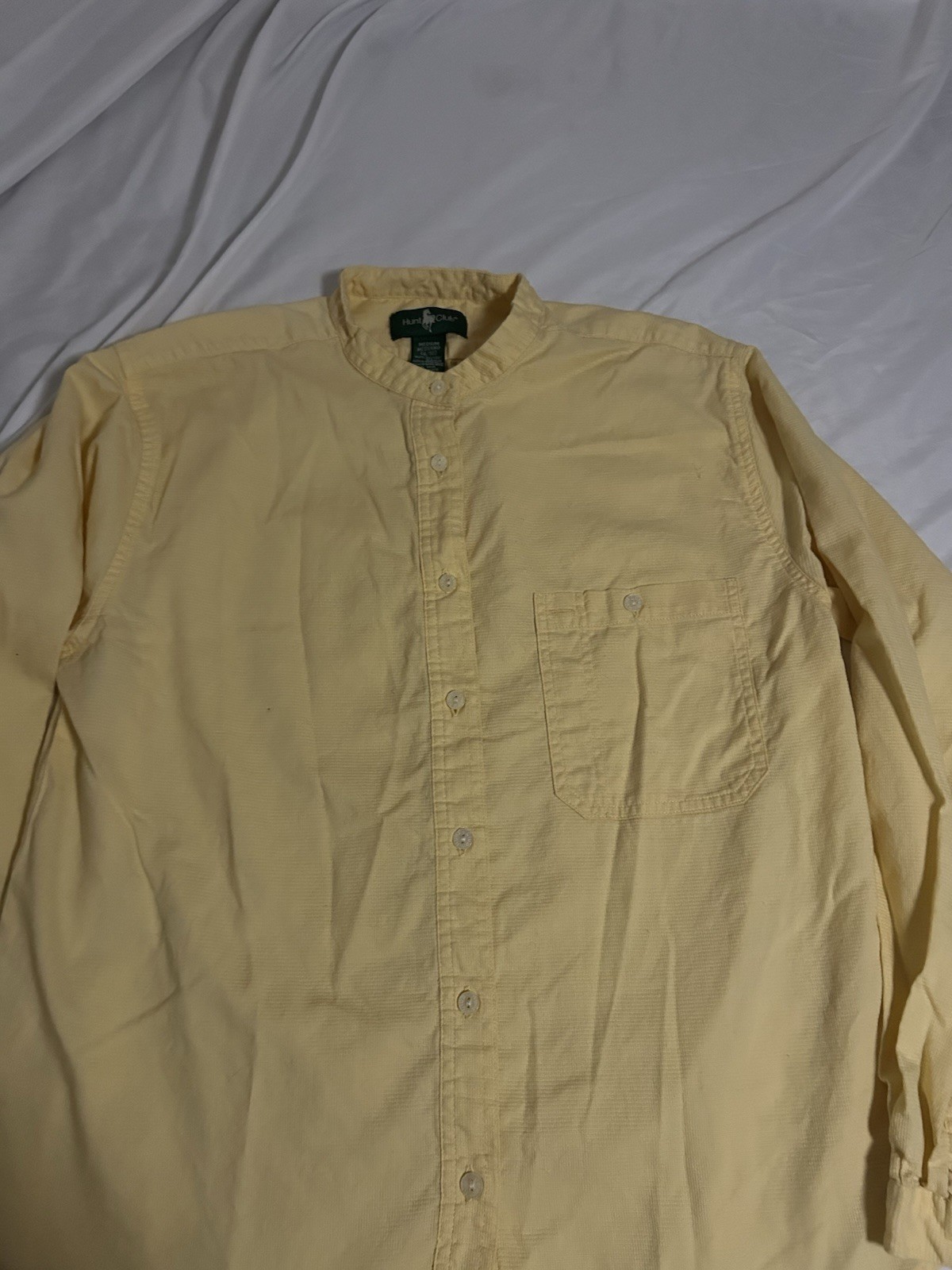 Vintage 80s Women’s Hunt Club Button Up Shirt Yellow Preppy Sz Medium 8/10