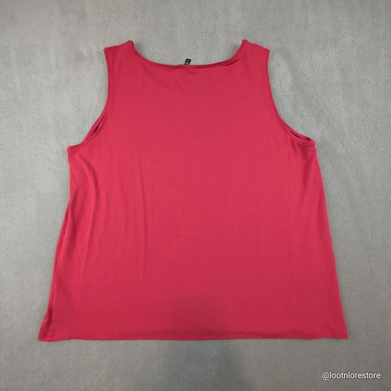 Eileen Fisher Vintage Red Minimalist Stretch Tank Top 1X Casual Office Layering