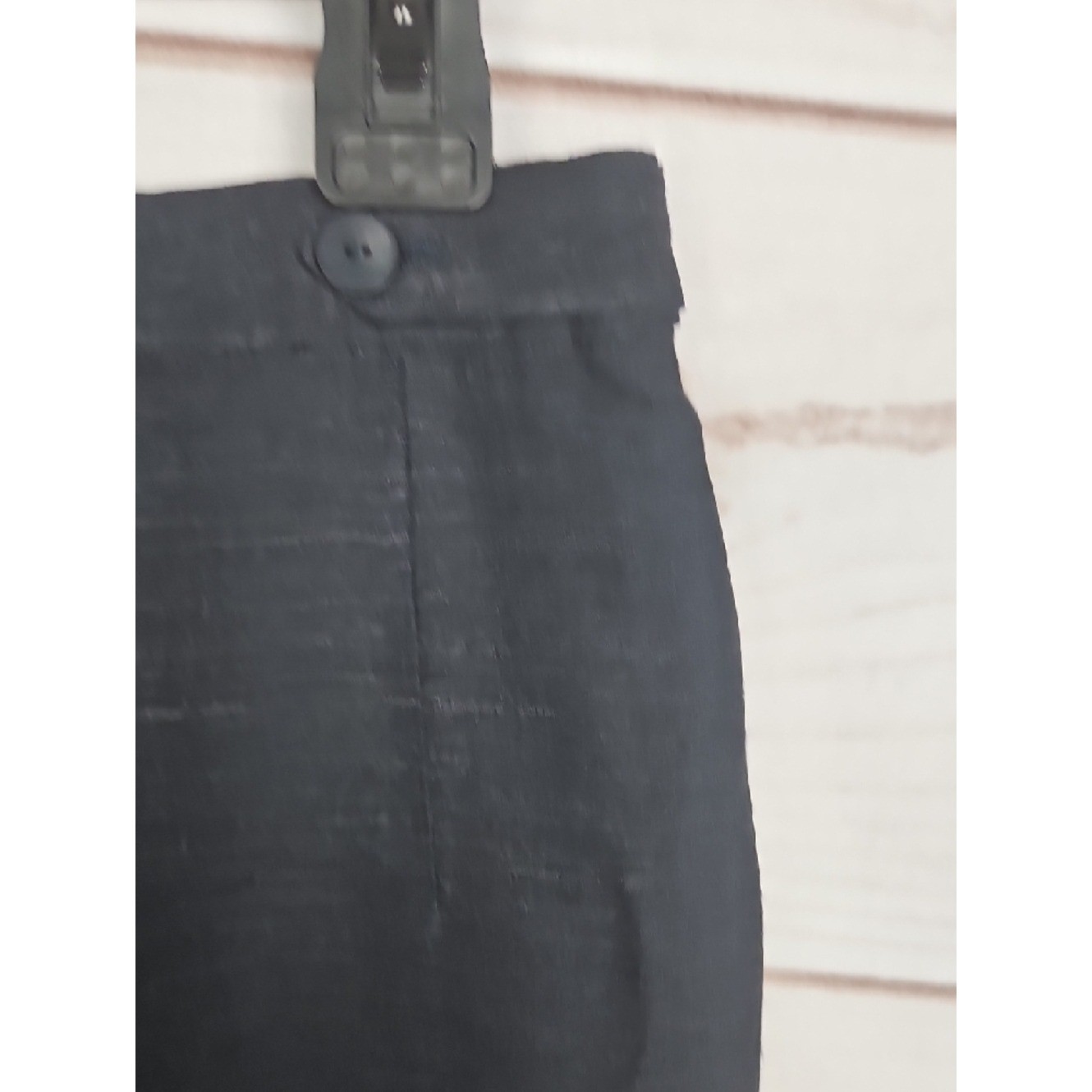 Vintage Giorgio Armani Le Collezioni Wide Leg Trousers Womens 10 Navy Silk Linen