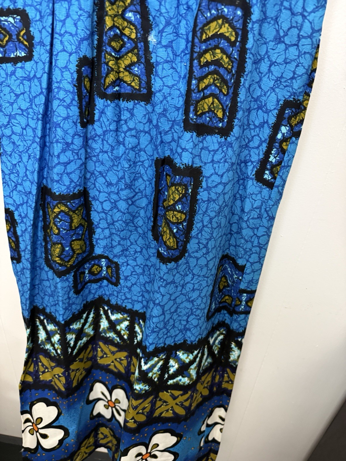 Penneys Hawaii Vintage Maxi Dress Blue Tropical Tiki Print Sleeveless S Resort