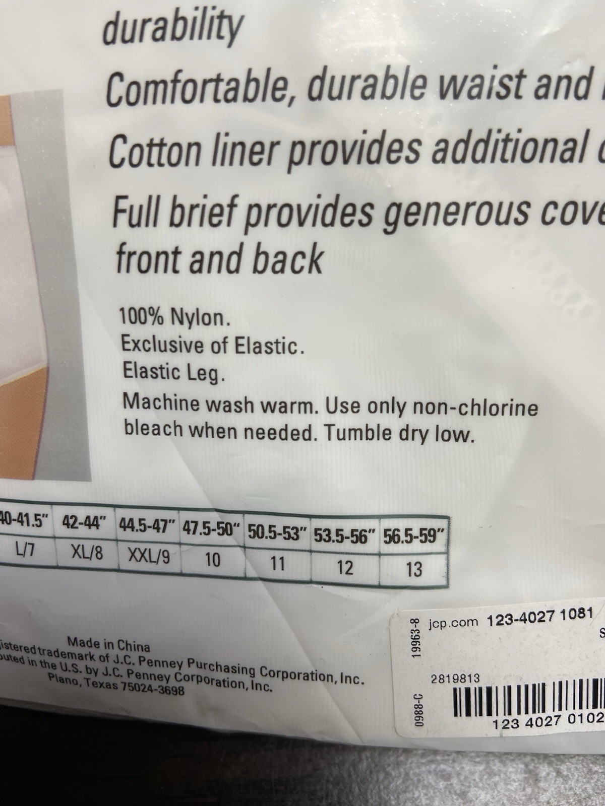 JC PENNY~UNDERSCORE~Full Brief Nylon Sissy Granny NIP~SIZE 8-3 Pairs