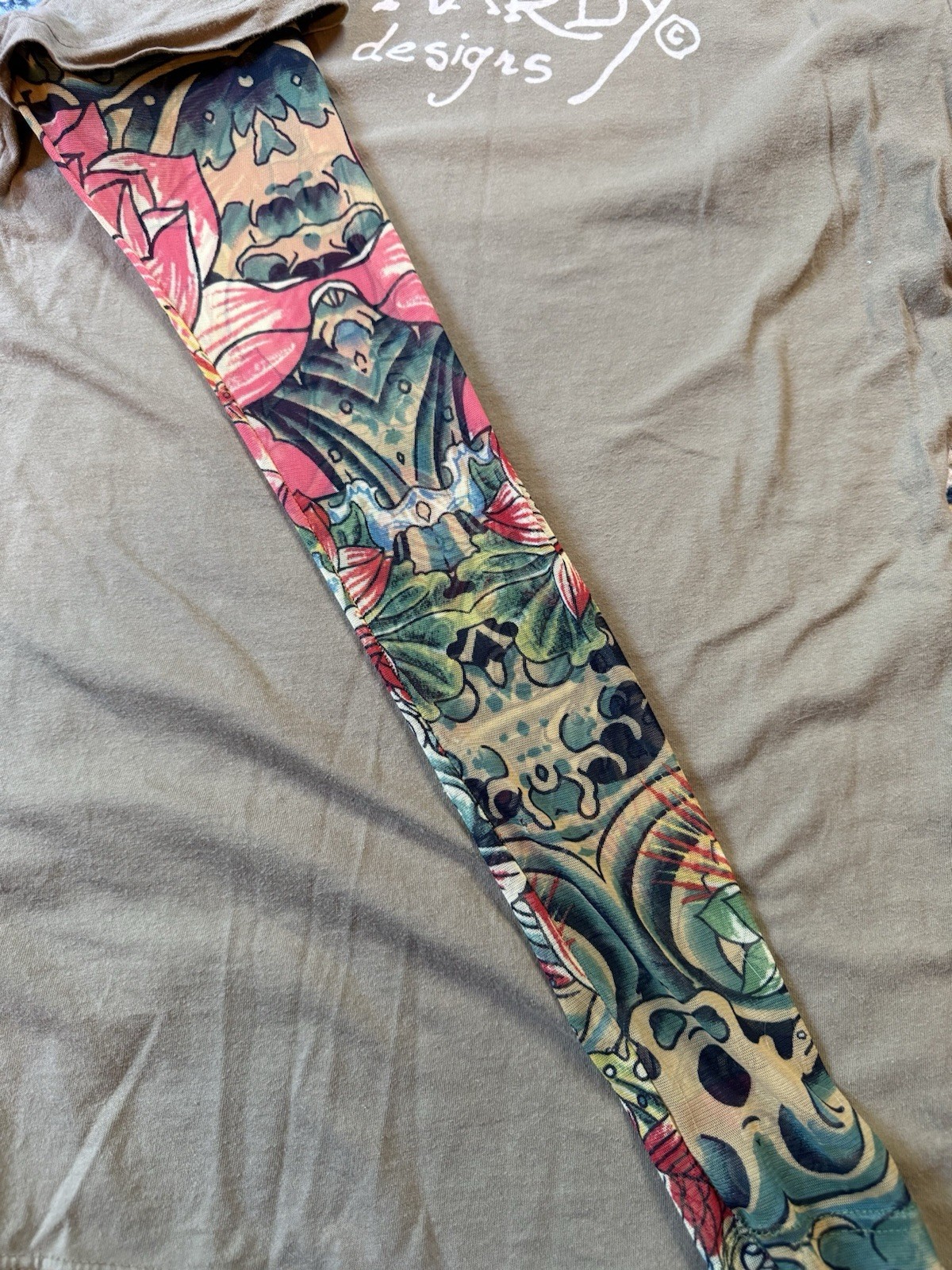 Vintage Y2K Ed Hardy Christian Audigier Mesh Tattoo Sleeve Love Kills Slowly Top