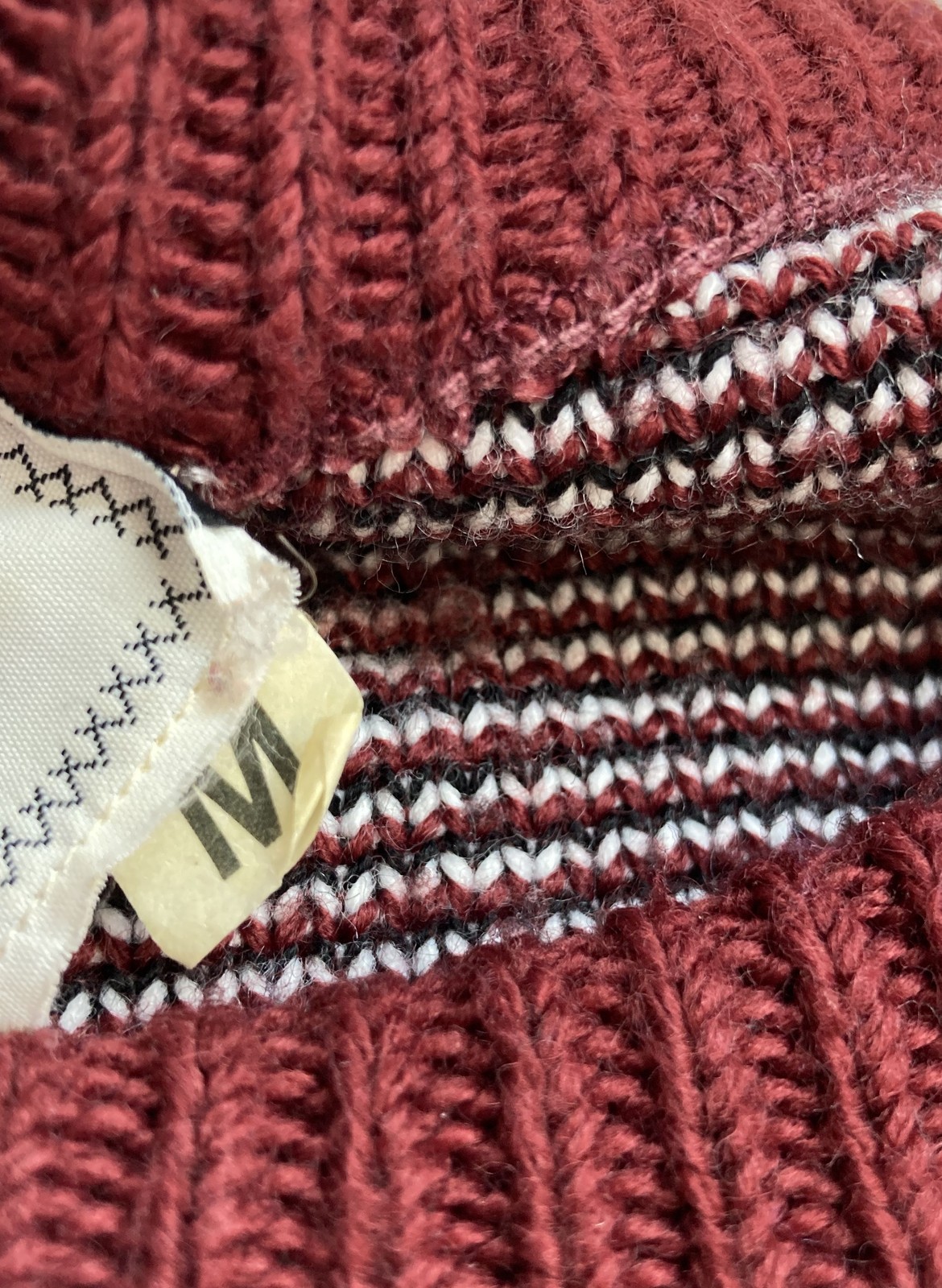 Brittany Brand Women’s Burgundy Scottie Dog Intarsia Sweater USA Size M