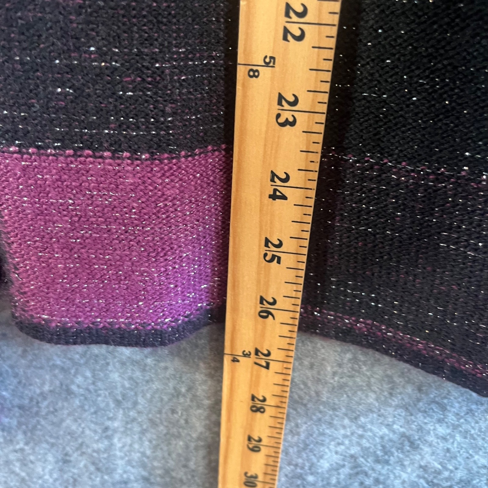 Ruby Rd. Womans Cardigan Jacket Open Frade Sz 1X Black Purple Pink