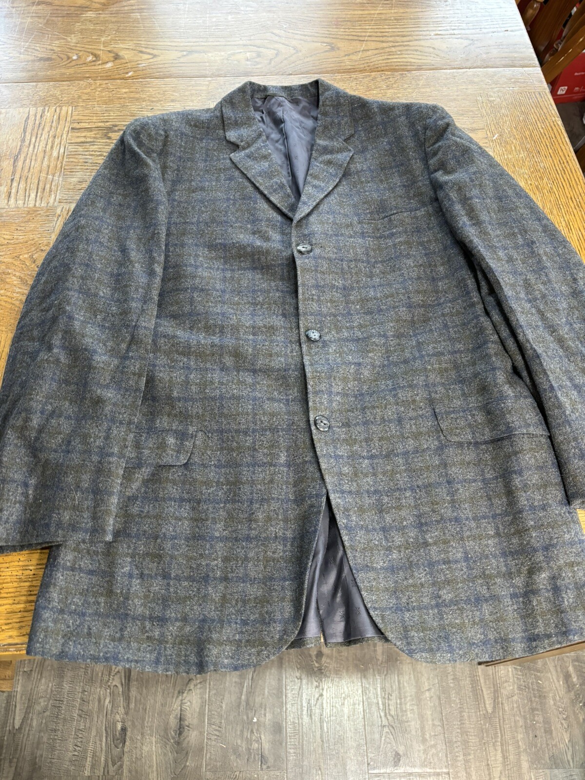 Sears Fraternity Prep Vintage Blazer Sport Coat Gray Plaid 40