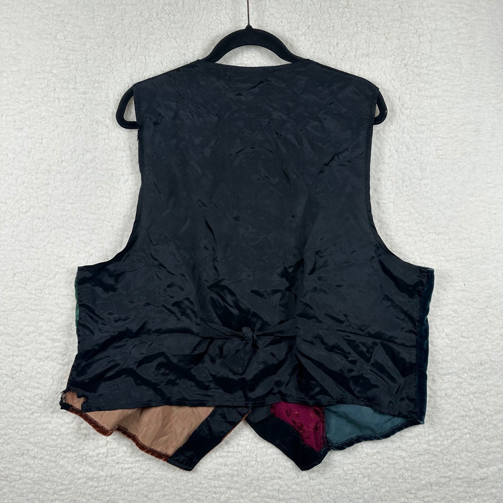 Vtg Adrian Jordan Patchwork Vest Womens 18/20 Velvet Lace Floral Boho Whimsigoth