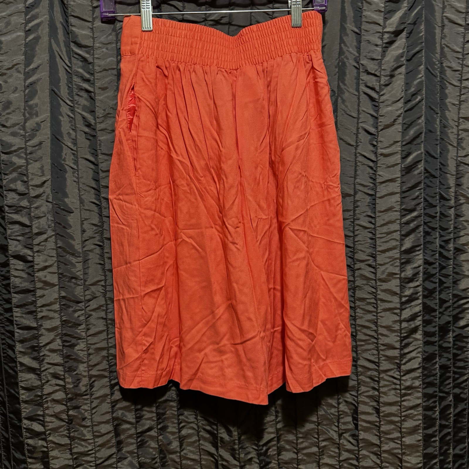 Kathie Lee Women’s Coral Shorts Elastic High Waist Pleated Front Size 10 Vtg