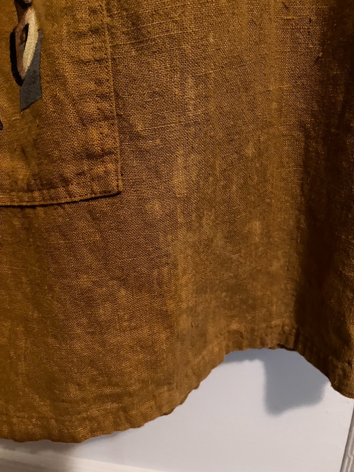 Vintage Bluefish Brown Linen Handpainted Skirt