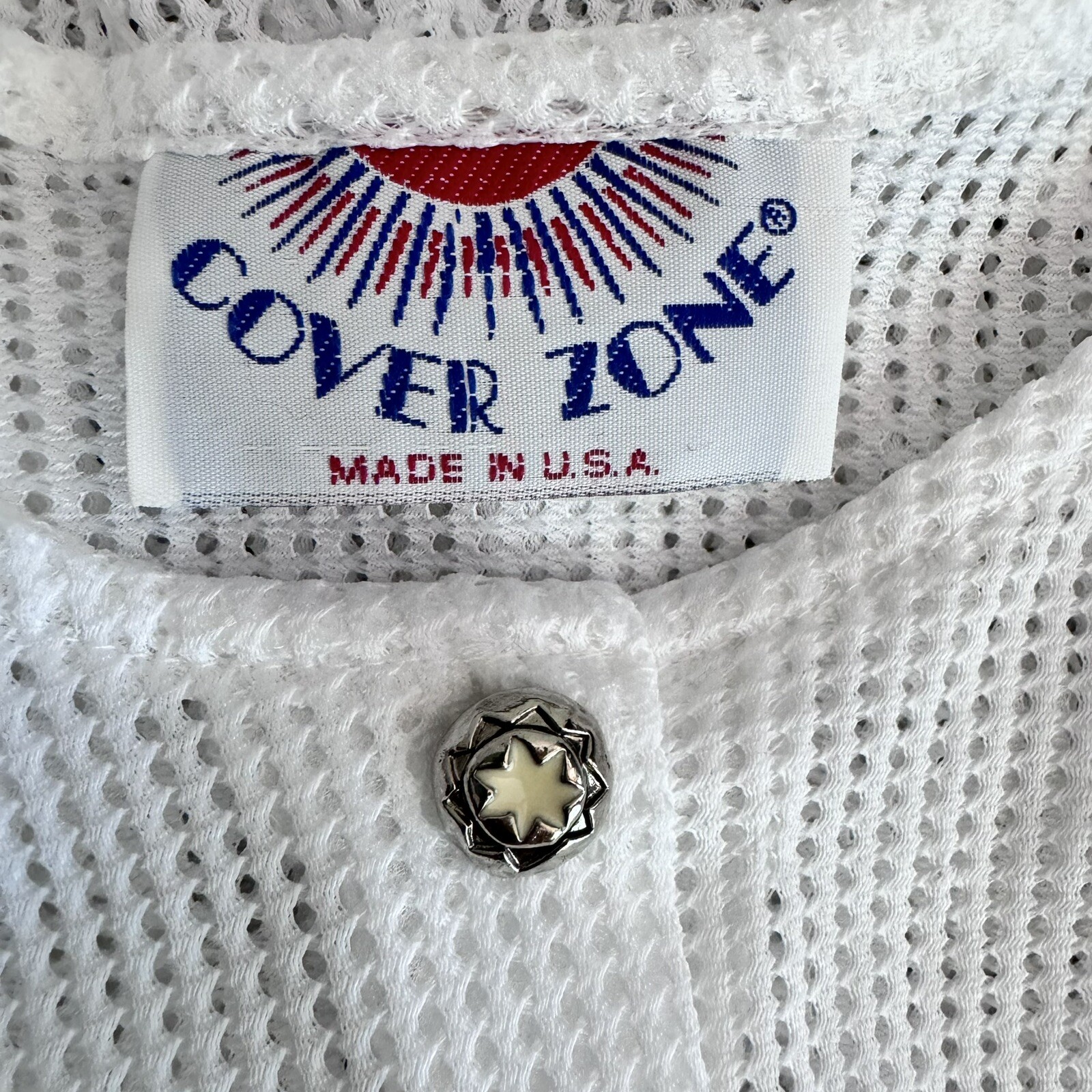 Vintage 80s/90s Cover Zone USA White Mesh Beach Pool Coverup Size S Cruise Wear