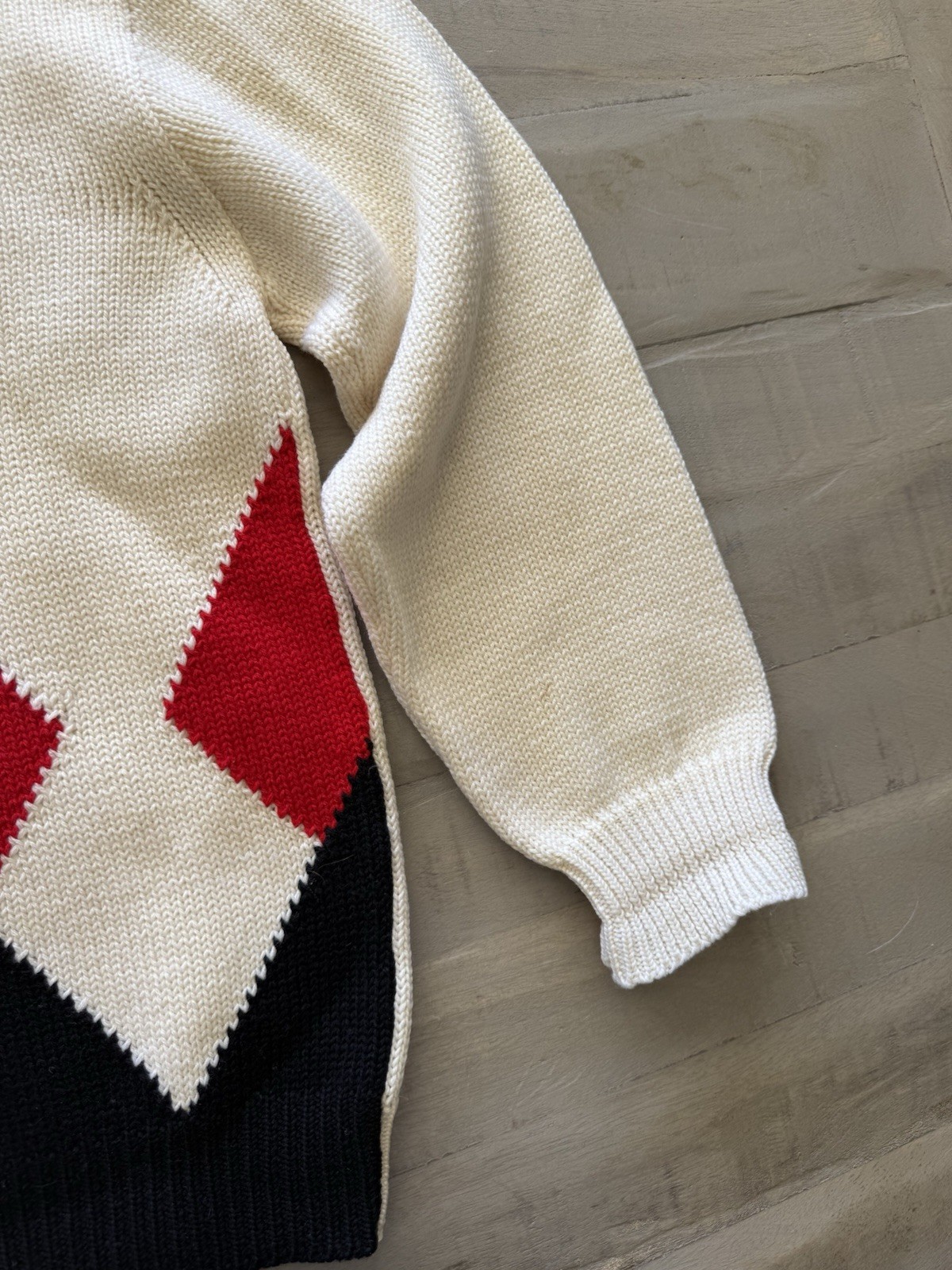 Vintage Pure Wool Made In Italy Argyle Sweater Size S Measurements