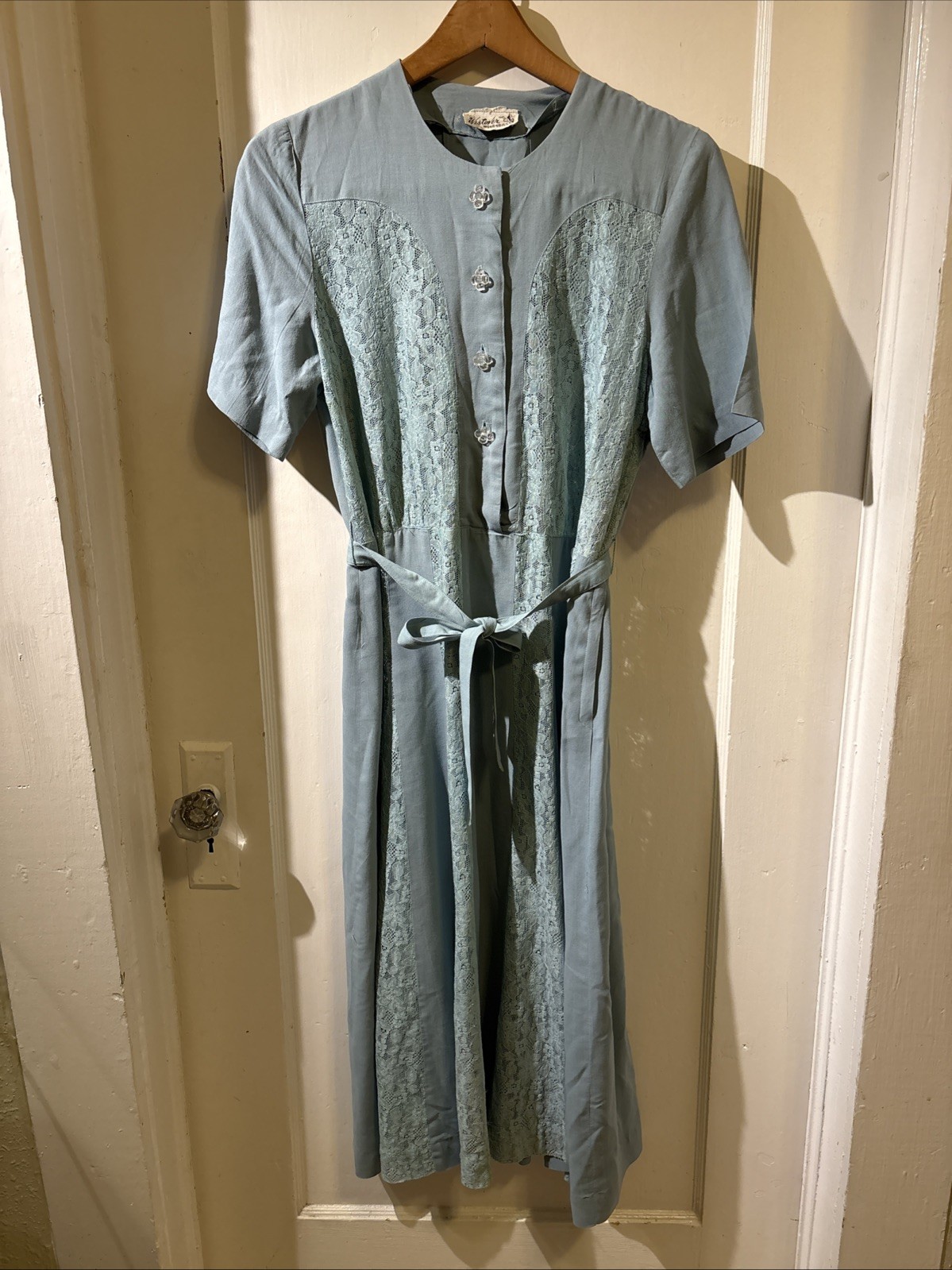 Westover Wearables Vintage 1960s Green Lace Dress Size M/L