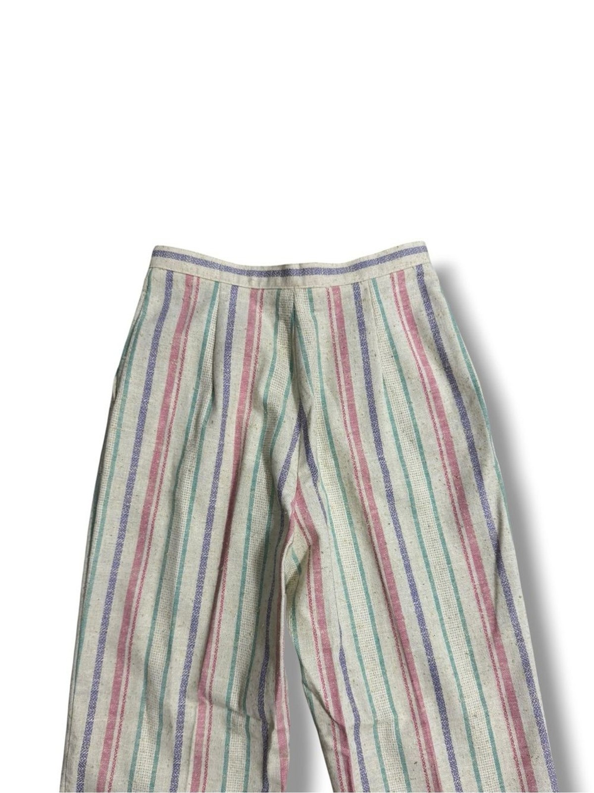 Vintage Country Suburbans Union Made Stripe Pants Size 6 High Rise Wide Leg USA