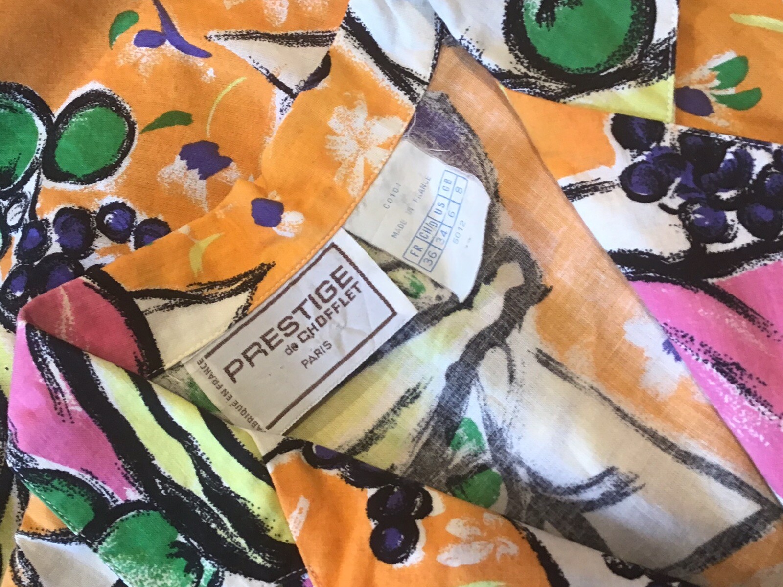 Prestige De Chofflet French Tea Peasant Sleeveless Shirt Dress 1980s Vintage