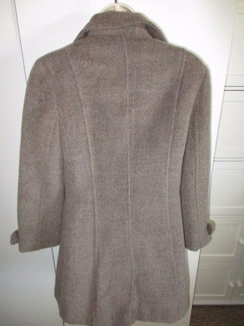 ALPACA SUPERFINE BROWN BUTTON UP COAT Condor Tips Women’s Small Medium Maglia
