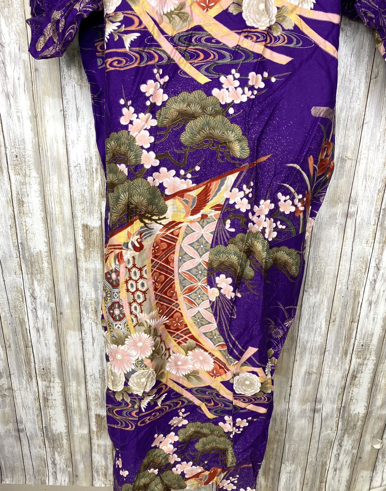 VTG Ichiban Kimono Robe Novelty Print Floral Jacket House Coat Lounge
