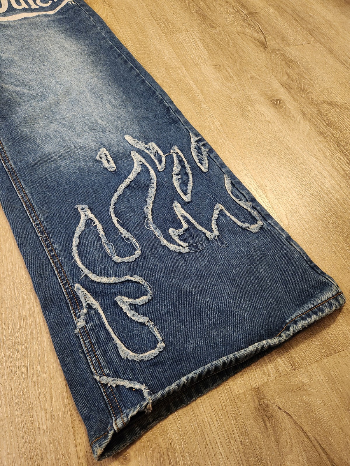 Vintage Von Dutch Jeans Denim Wide Leg Size 7 Y2K Skater Baggy 28×30