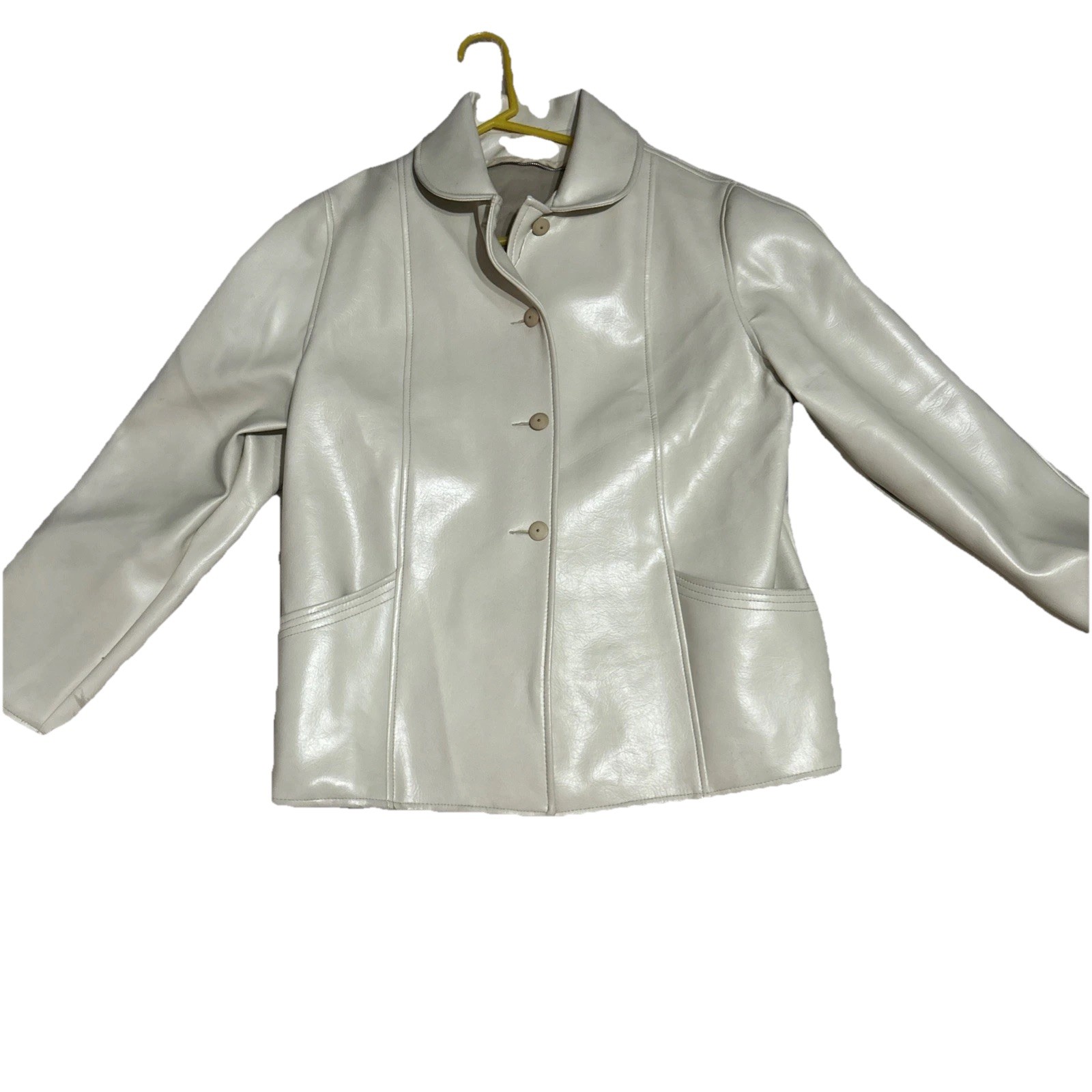 VTG Sears Roebuck Kerrybrooke Unisex Blazer Jacket Beige Cream Champagne L/XL