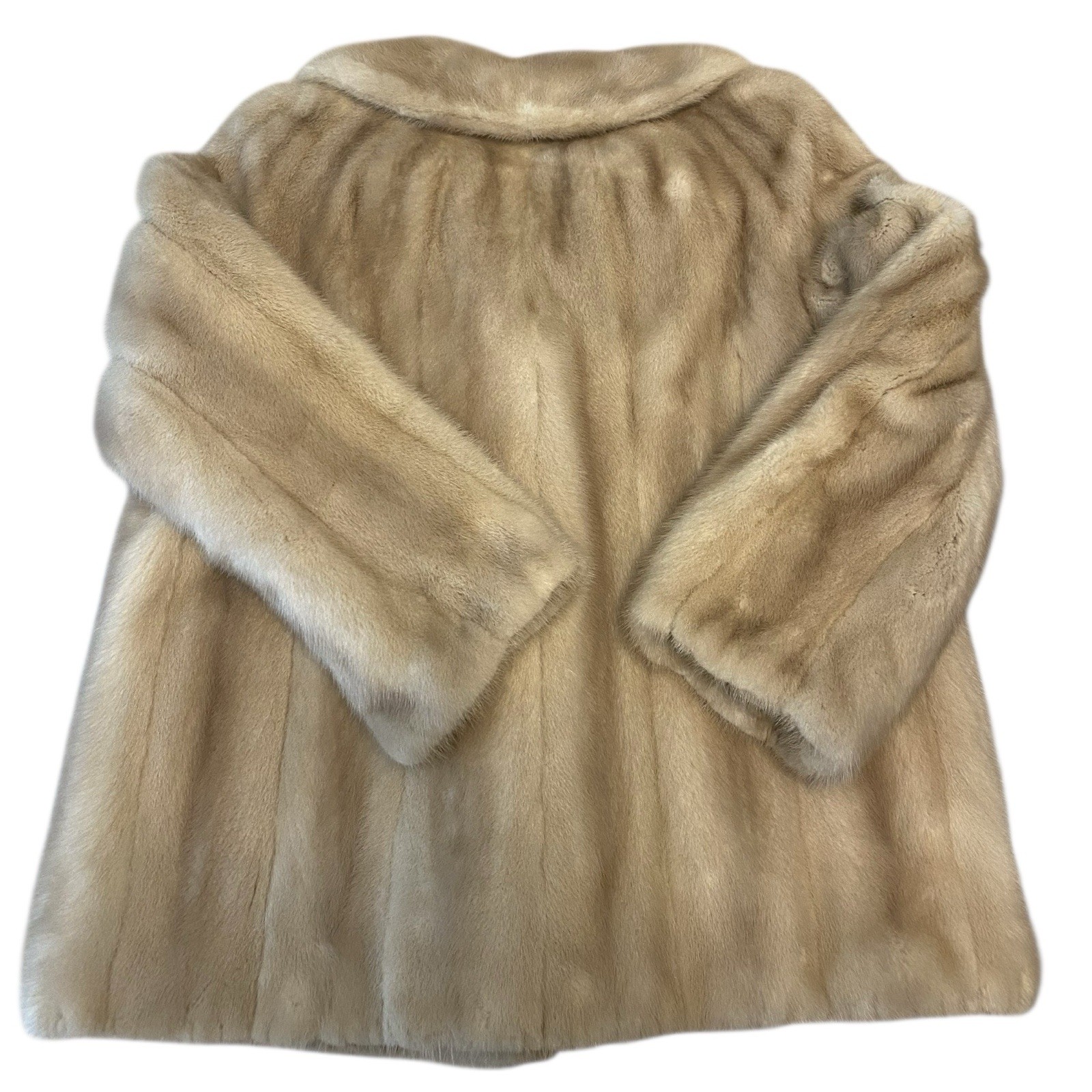 VTG 26” Natural Tourmaline Mink Fur Swing Coat Women’s Sz S/M Montaldos