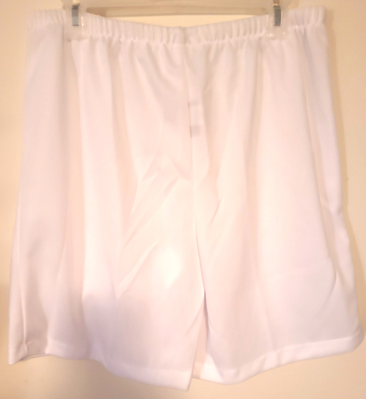 Vintage Women’s JoRo Pull Up Shorts White Polyester Full Elastic Waist SZ 12