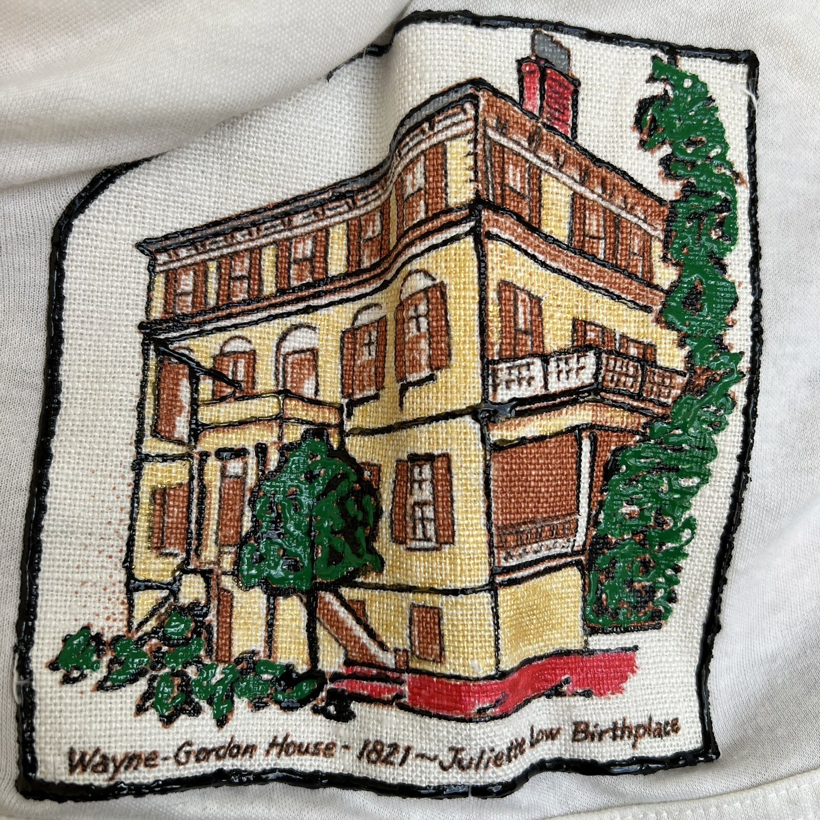 Vintage Savannah Georgia Historic Homes Handmade Circle Skirt Novelty 1990s