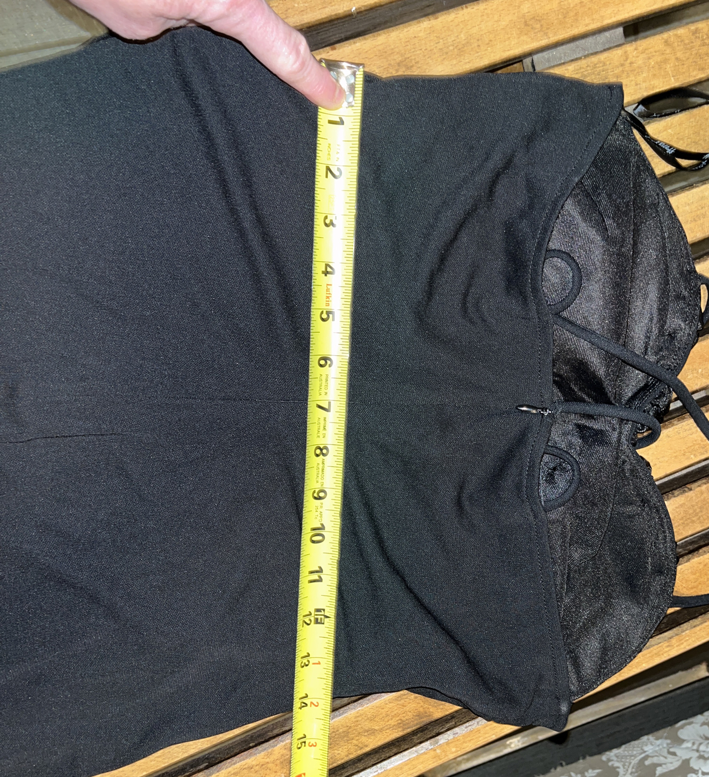 Vintage Joseph Ribkoff Black Spaghetti Strap Stretchy Dress Size 12