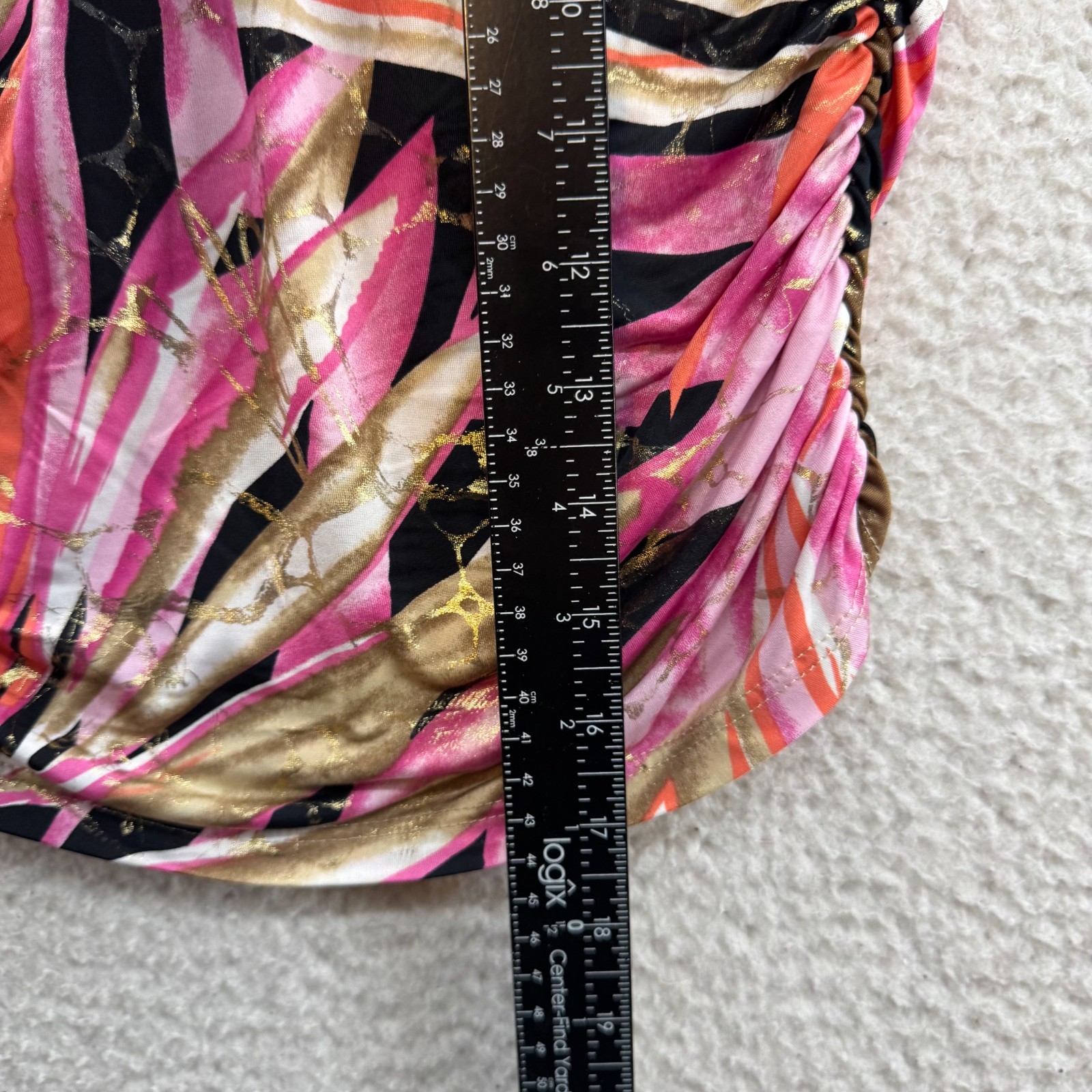 Y2K Vintage Tube Top Small Pink Floral Tropical Slinky Stretch McBling