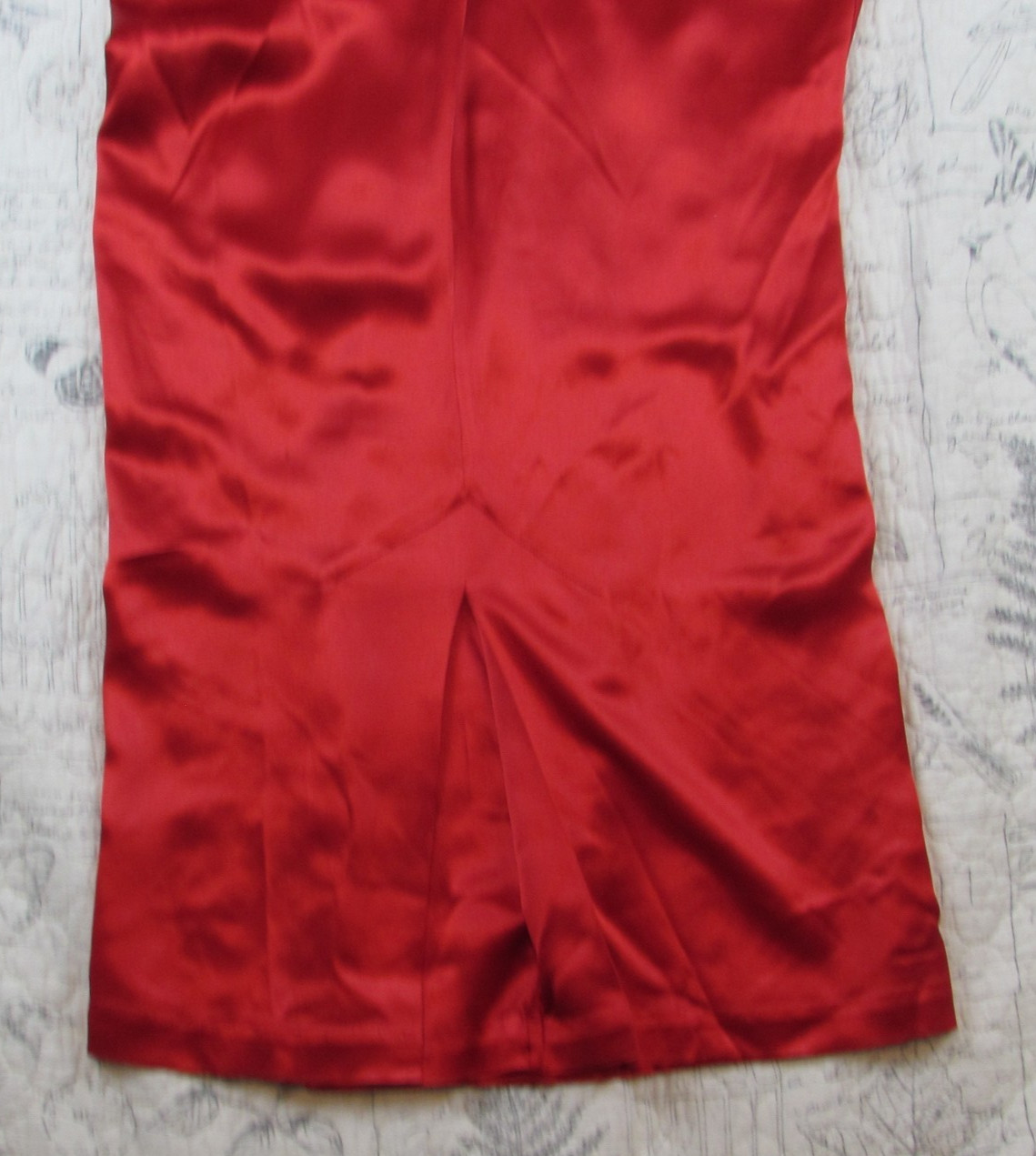 VNTG Norma Kamali 80s RED Satin Long Sleeve Midi Dress I womens made usa 10