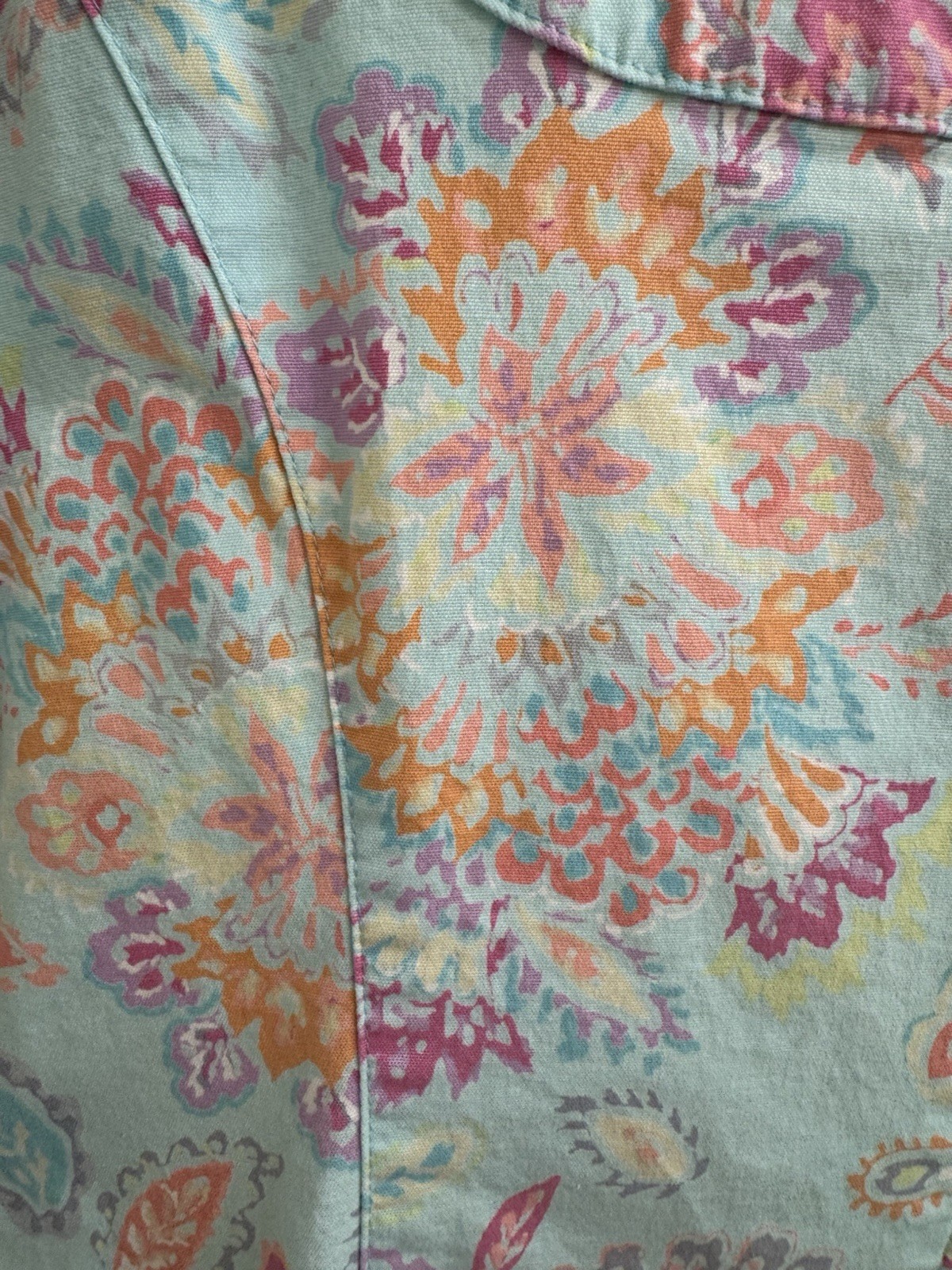 VTG SIGRID OLSEN SPORT Cottage Core Blue Floral Sundress Cotton & Spandex (12P)
