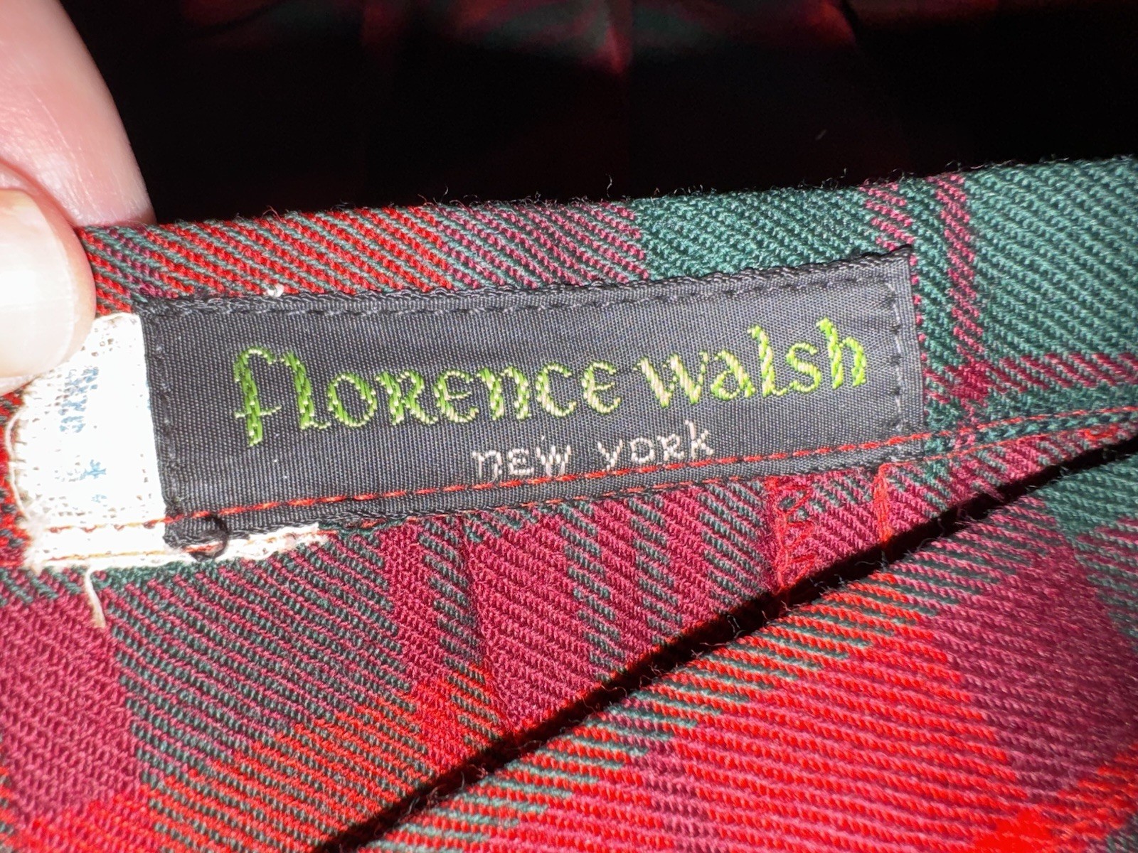 Vintage Florence Walsh Red Green Plaid Kilt Scottish Skirt No Size READ