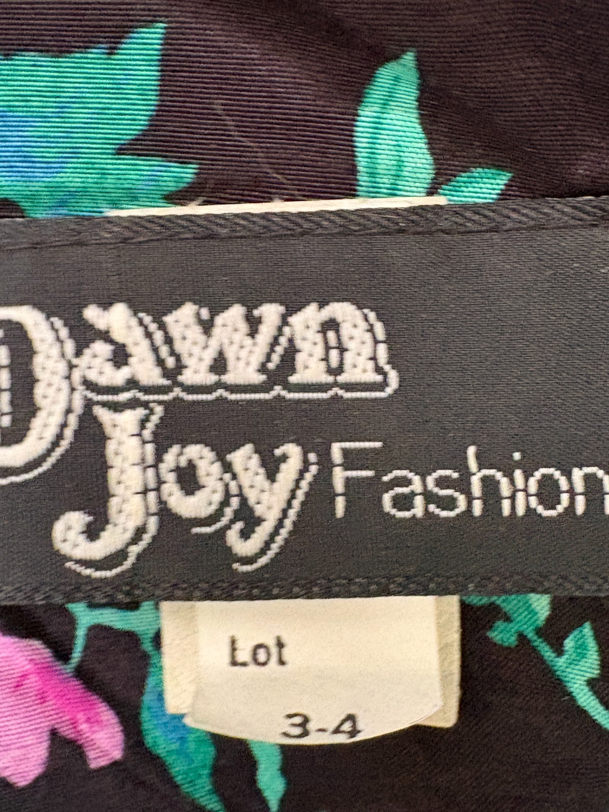 DAWN JOY Formal Dress & Jacket Outfit Button Up Womens 3 – 4 Floral Black VTG
