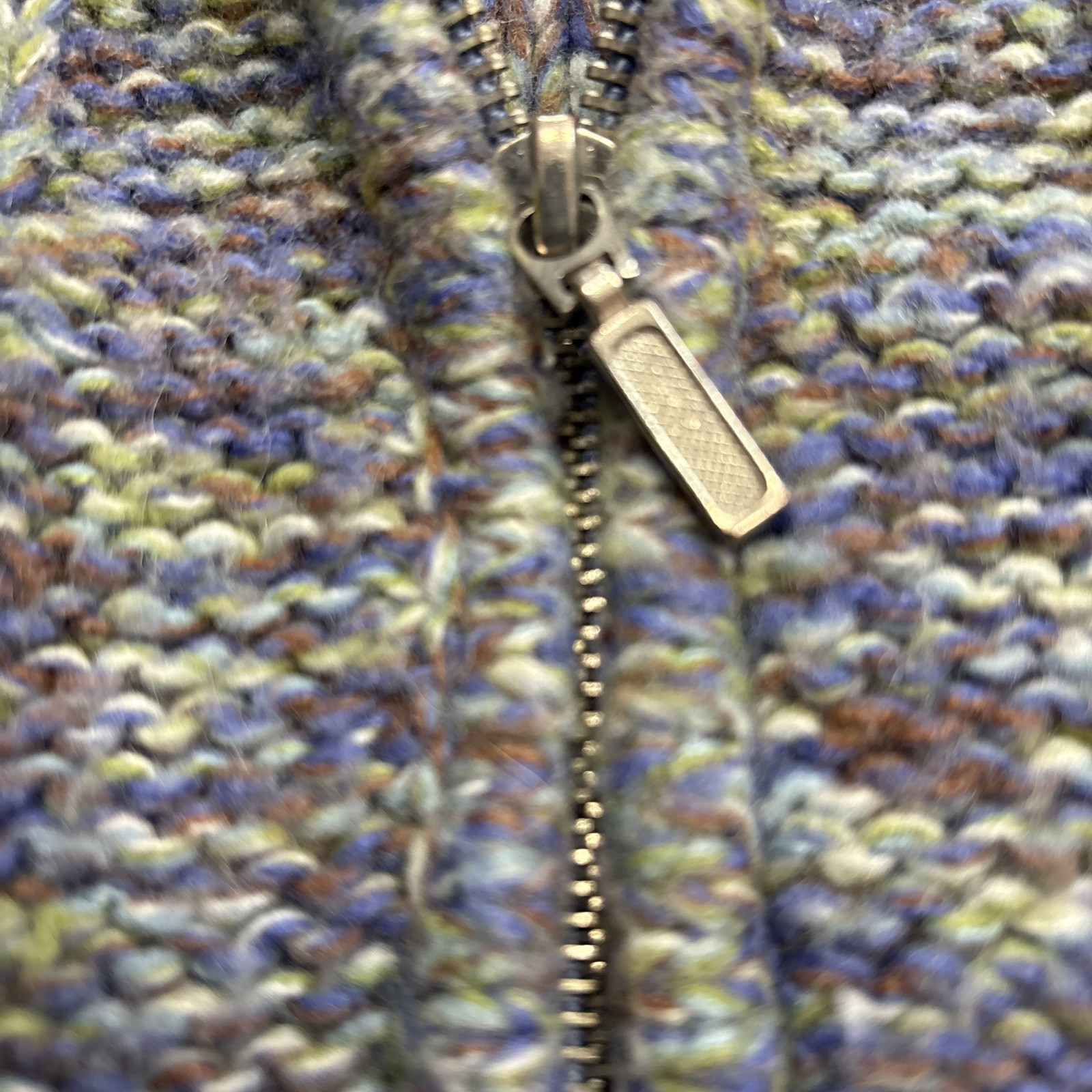 Vintage TILT Knit Zip Up Hoodie Sweater Sz M Cottagecore Blue Purple 90s Y2k