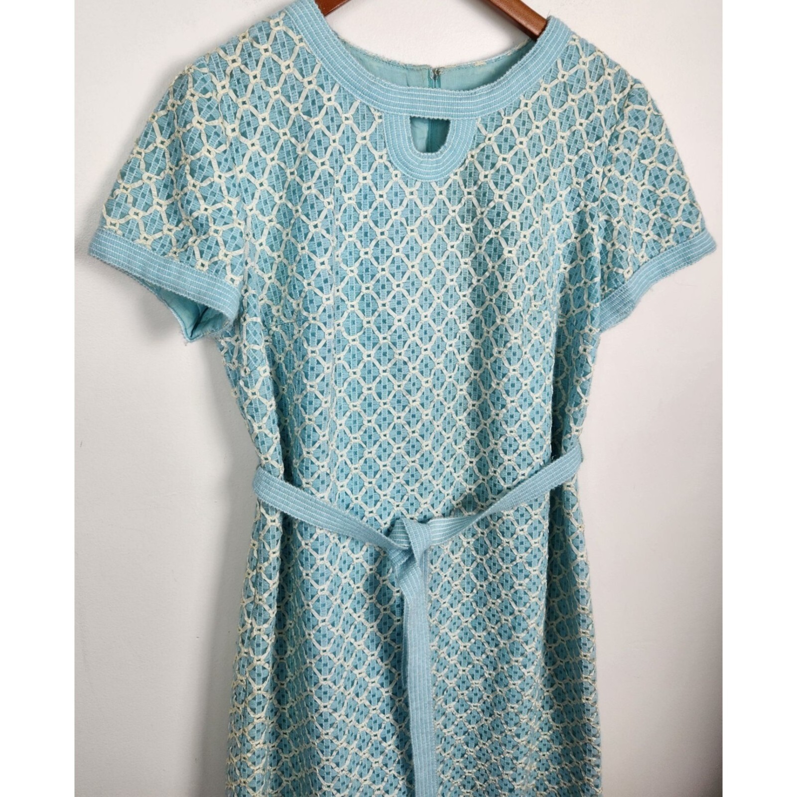 Vtg. 1960’s Mary Roberts New York Sz. S Union Made Ribbon Detail Dress